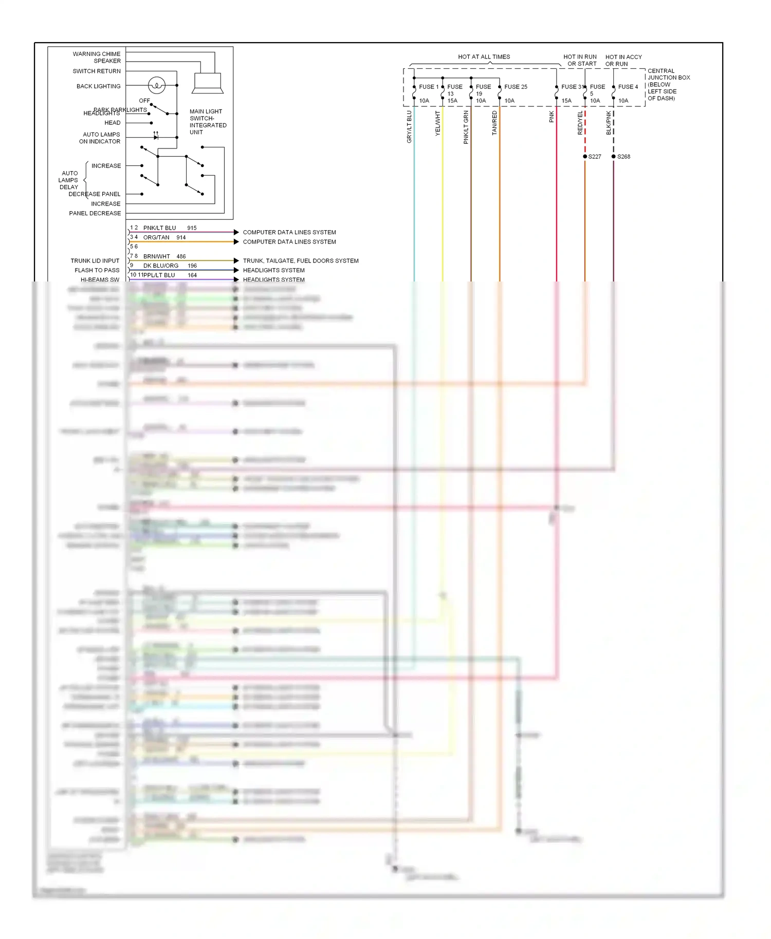 Lincoln Continental IX (1995-2002) computer data lines system computer data lines system wiring diagram  (1 of 1)