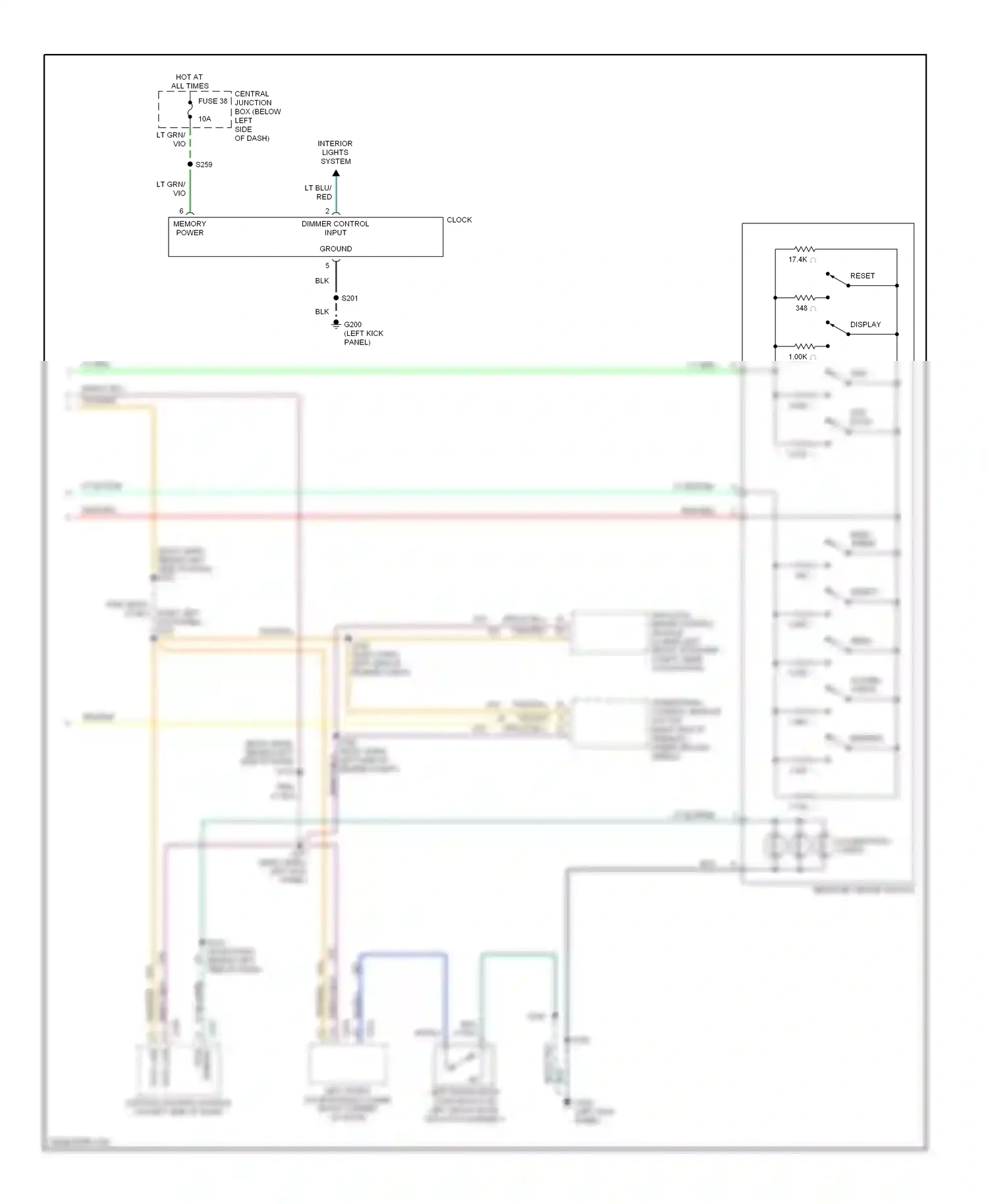 Lincoln Continental IX (1995-2002) dimmer control input wiring diagram  (1 of 1)