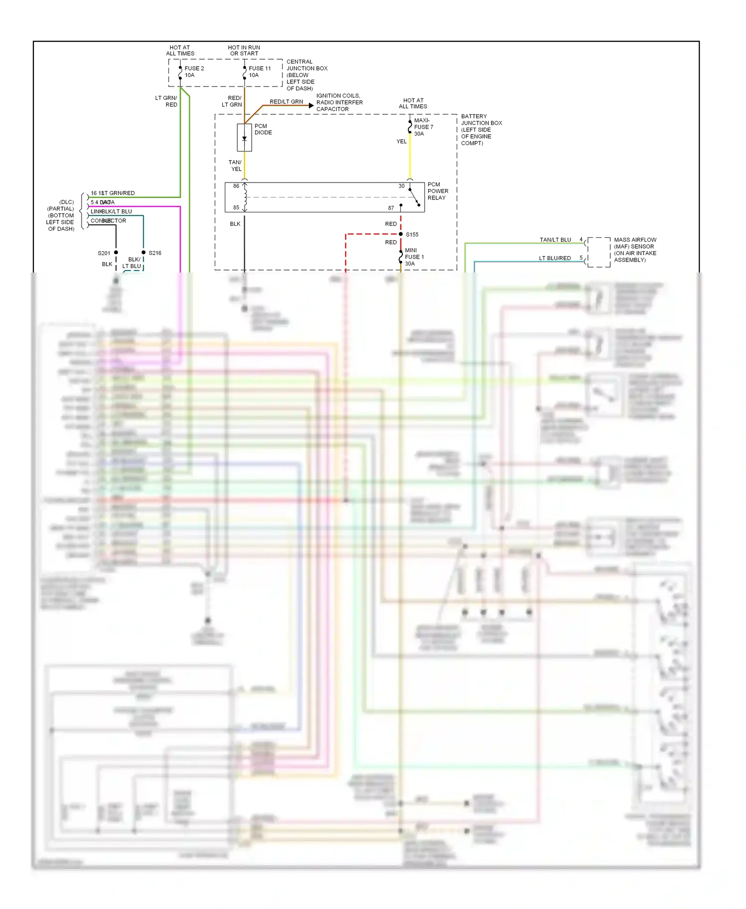 Lincoln Continental IX (1995-2002) engine controls system wiring diagram  (1 of 1)