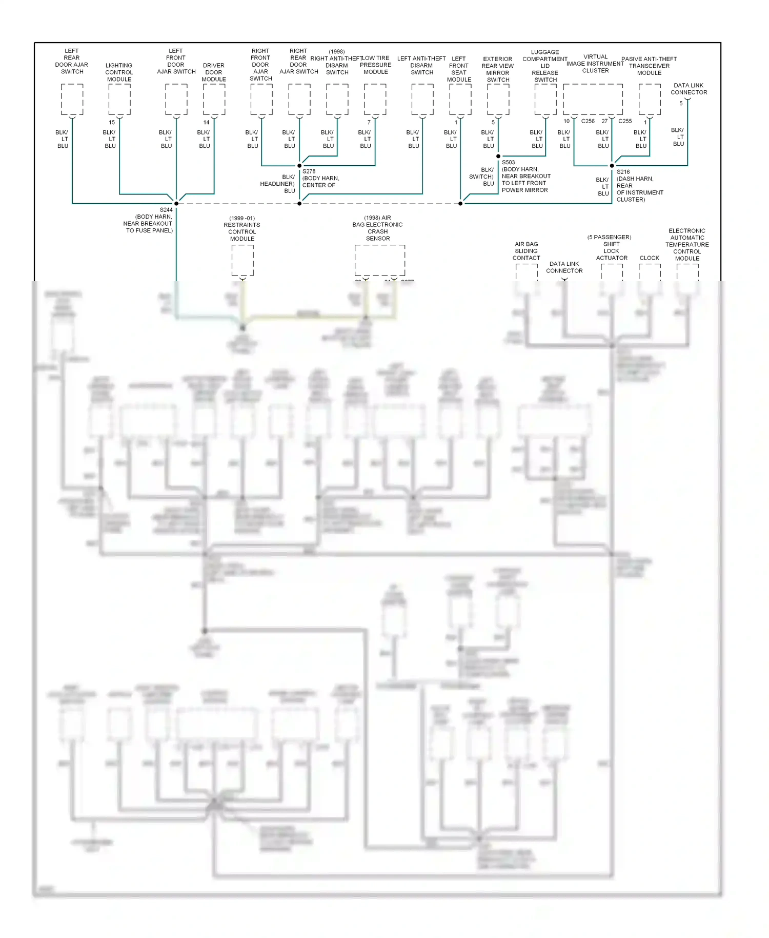 Lincoln Continental IX (1995-2002) lighting control module wiring diagram  (1 of 3)
