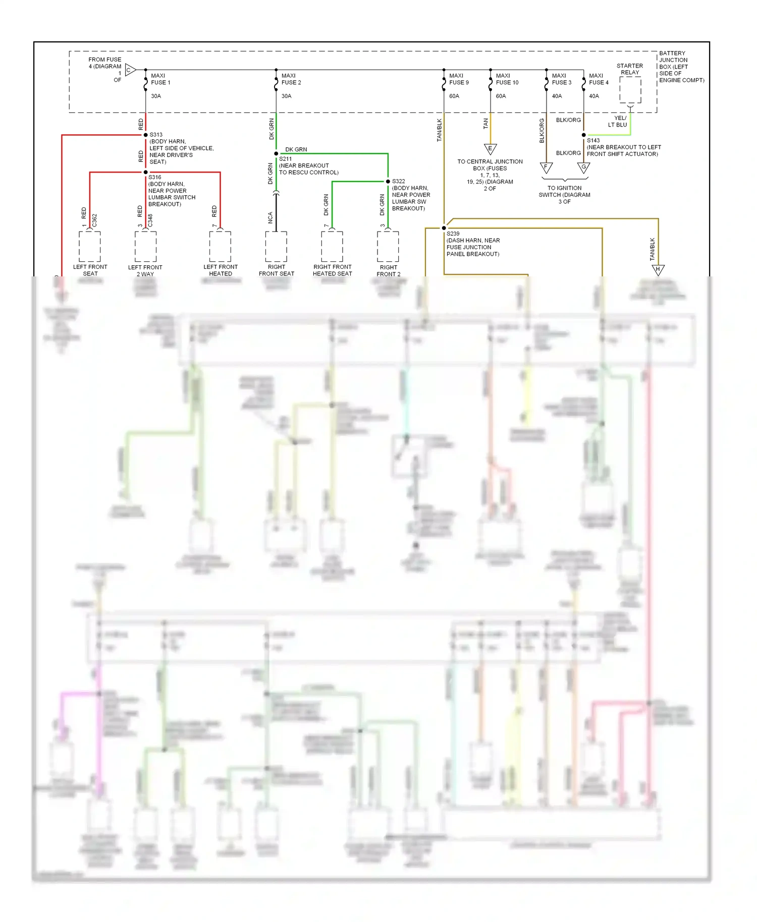 Lincoln Continental IX (1995-2002) lighting control module wiring diagram  (2 of 3)
