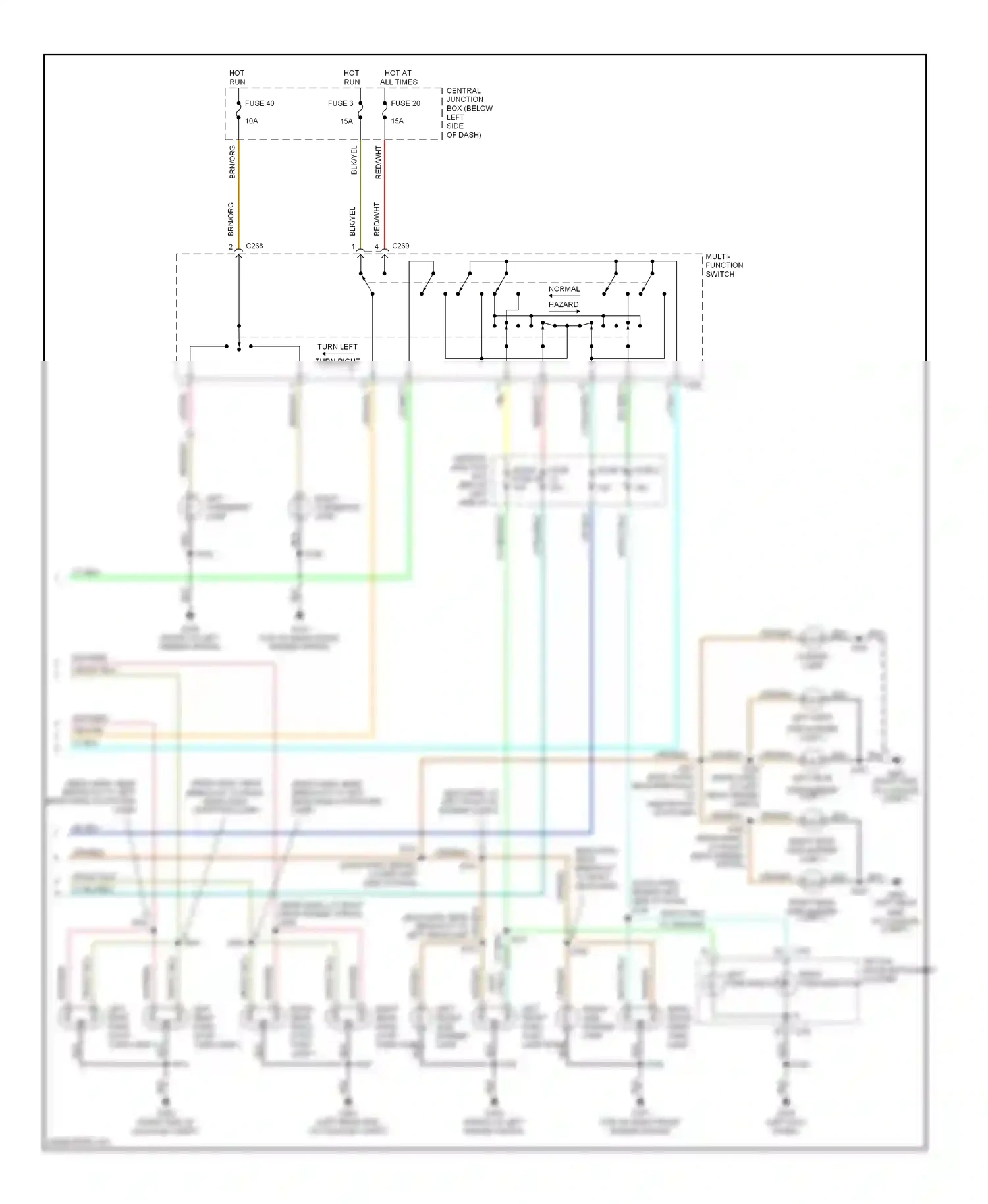 Lincoln Continental IX (1995-2002) multi- function switch wiring diagram  (1 of 4)