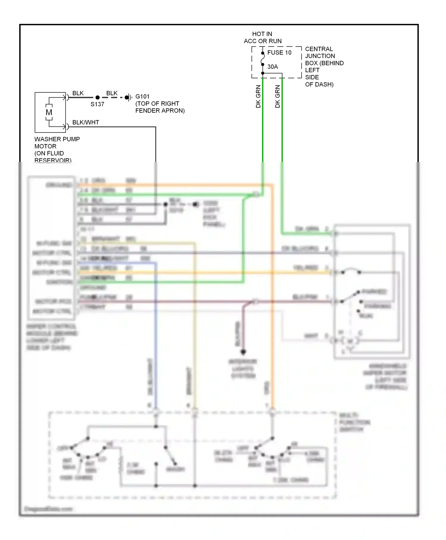 Lincoln Continental IX (1995-2002) multi- function switch wiring diagram  (4 of 4)