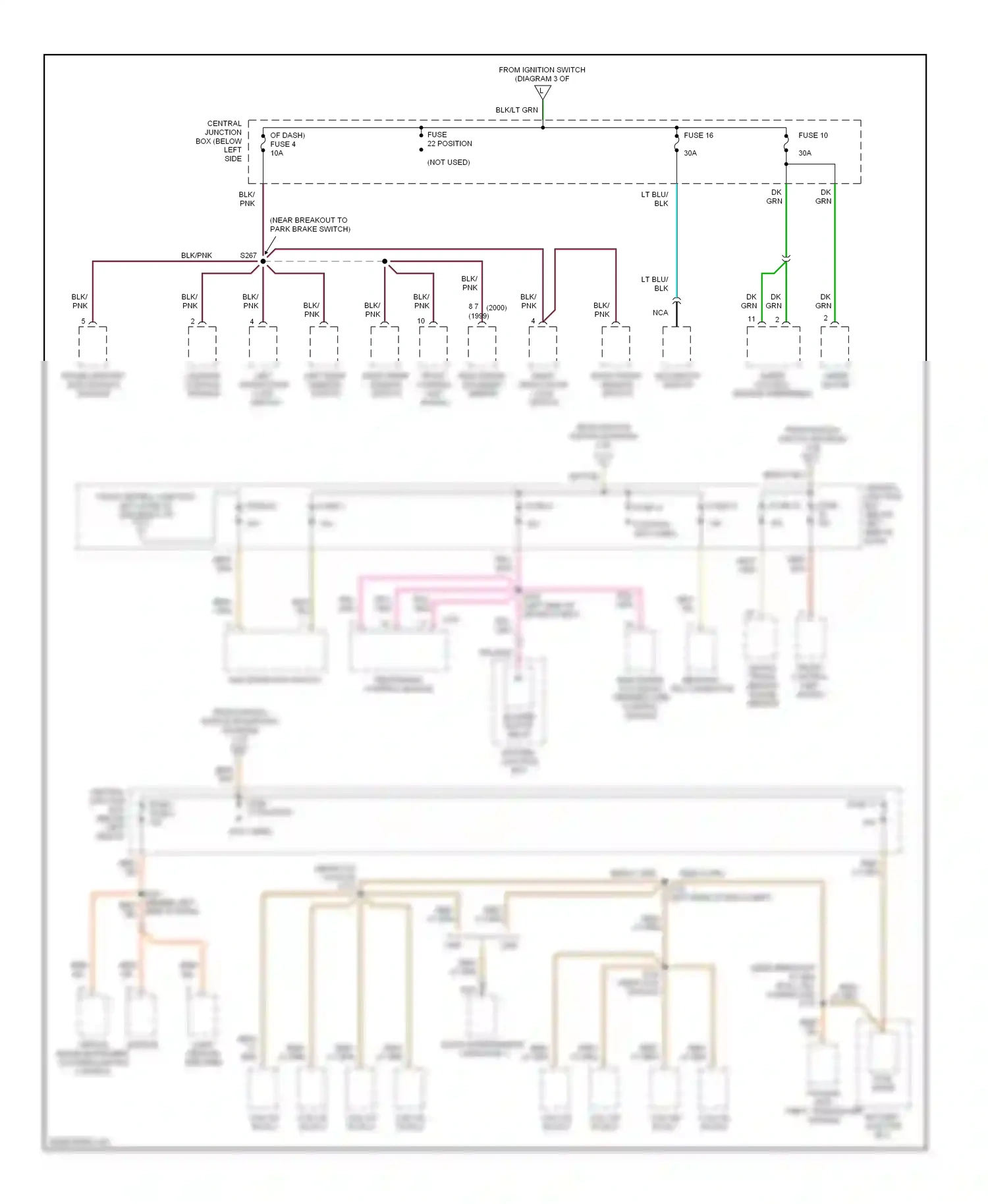 Lincoln Continental IX (1995-2002) multifunction switch wiring diagram  (1 of 1)