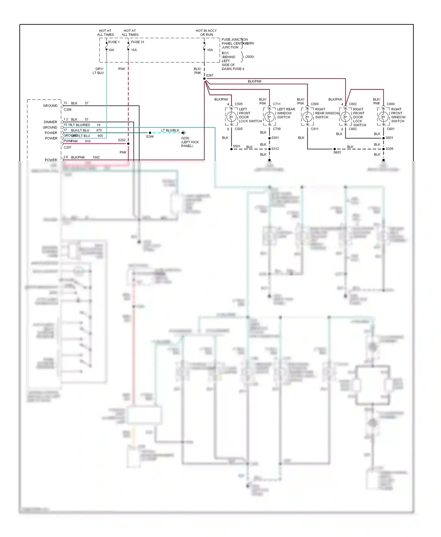 Lincoln Continental IX (1995-2002) panel increase/ decrease wiring diagram  (3 of 3)
