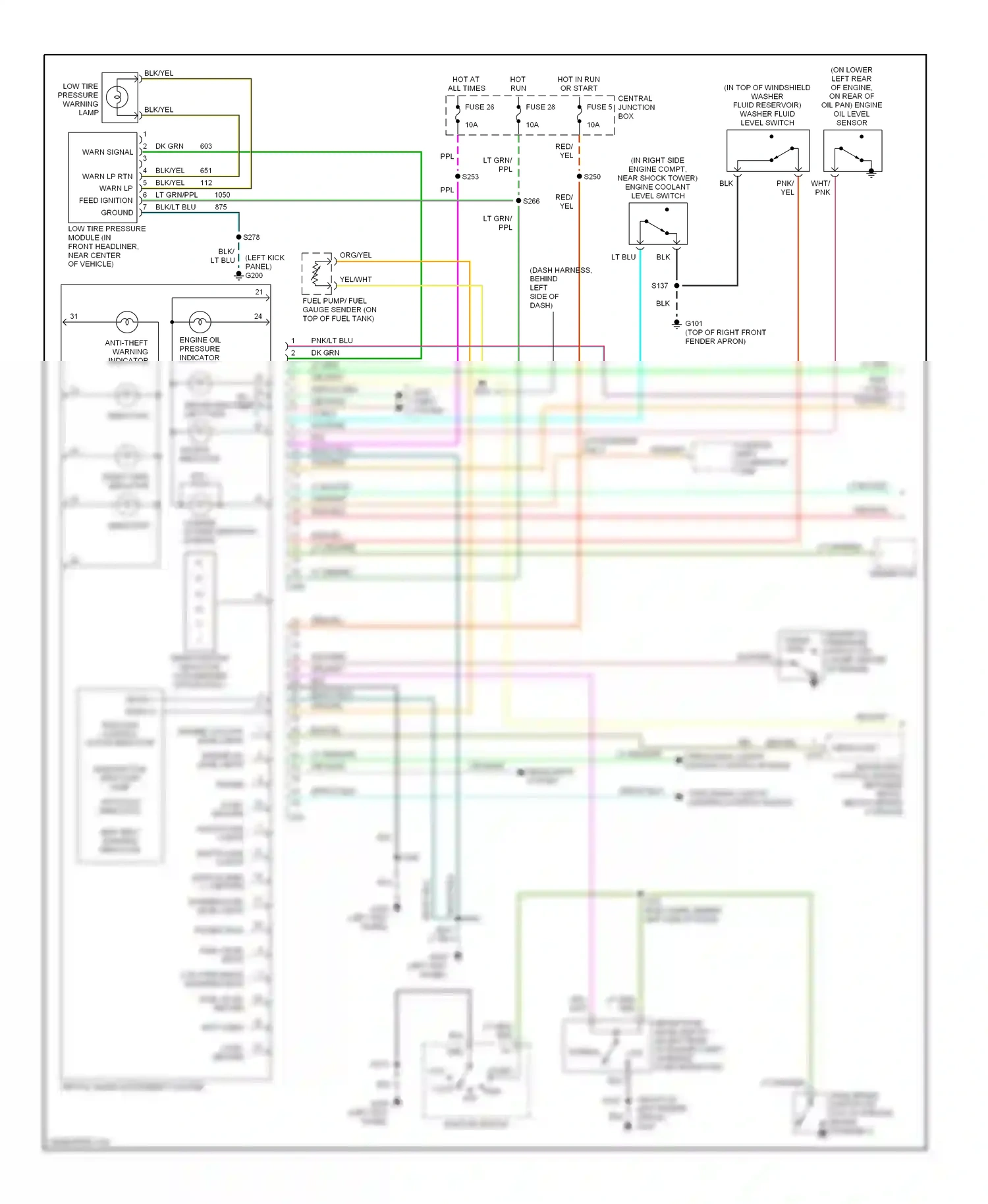 Lincoln Continental IX (1995-2002) restraints control module (between seats, below center console) wiring diagram  (1 of 1)