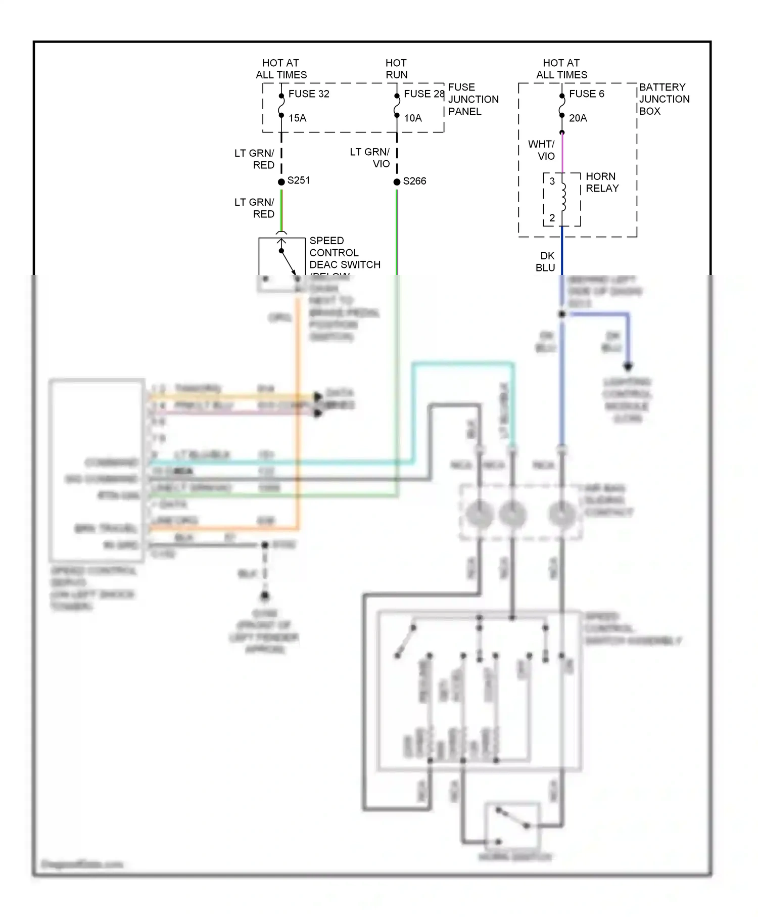 Lincoln Continental IX (1995-2002) speed control switch assembly wiring diagram  (2 of 3)