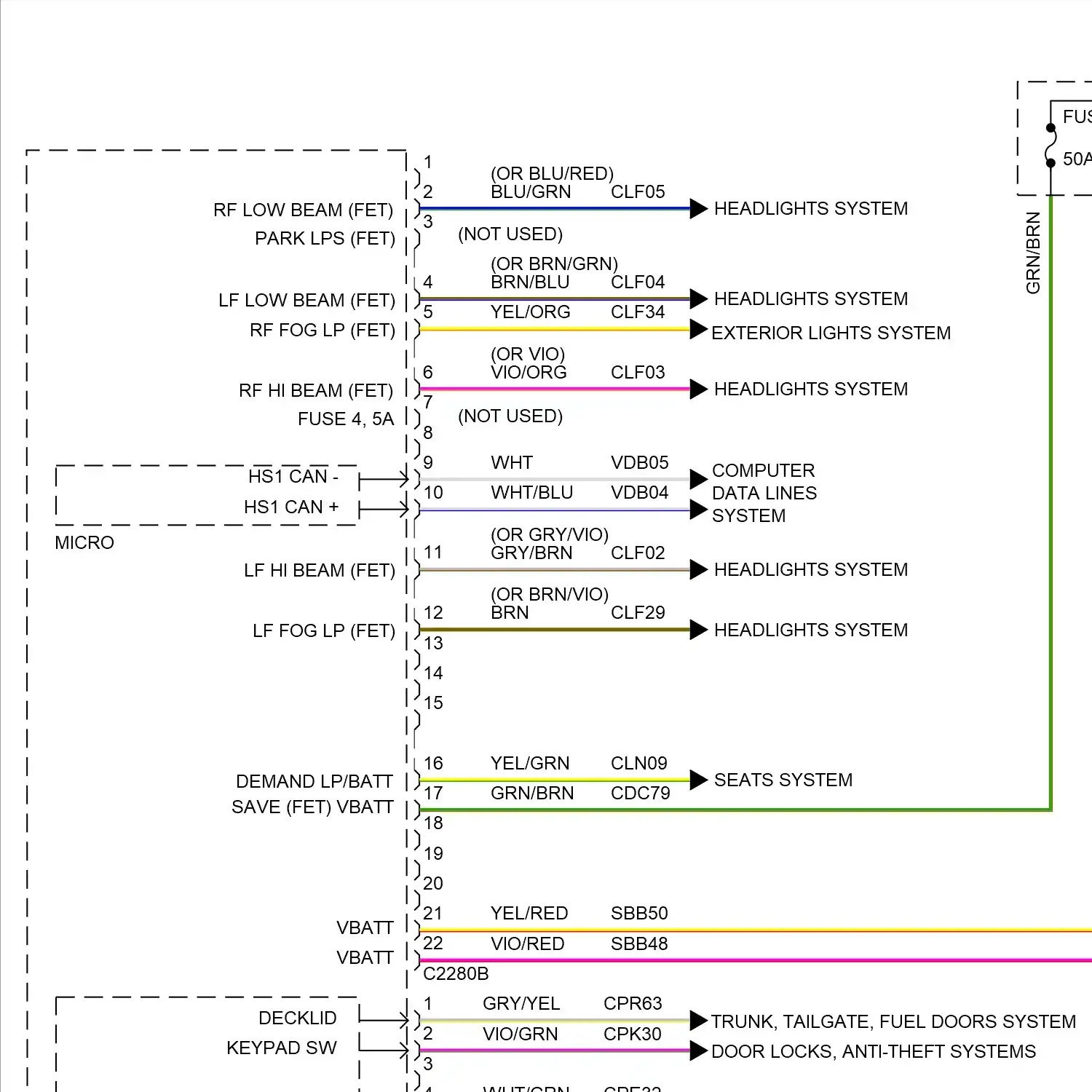 demo - Body control modules circuit (1 of 2) Body control modules circuit (1 of 2)