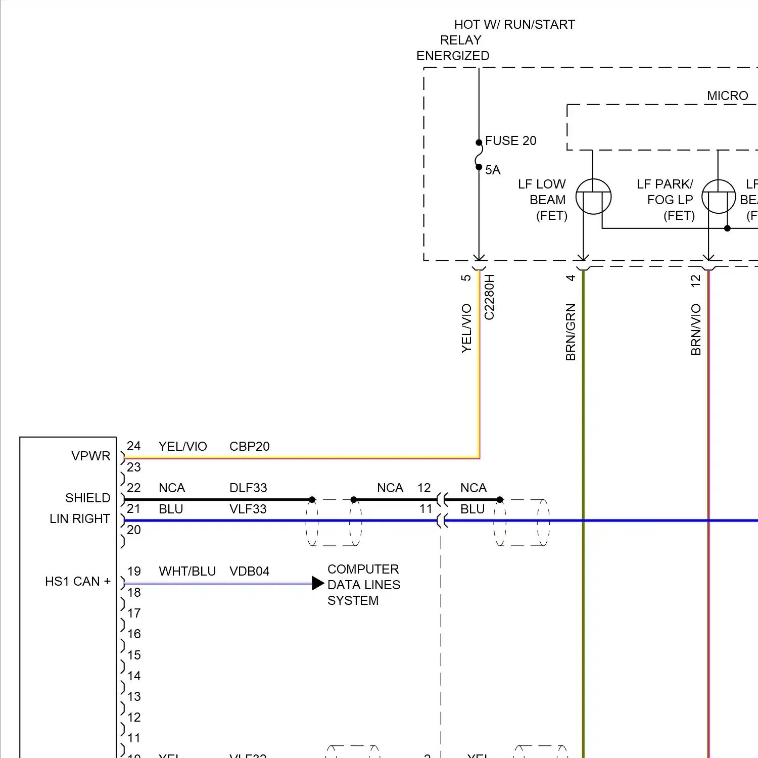 demo - Headlights circuit, w/ high intensity gas discharge headlights (1 of 3) Headlights circuit, w/ high intensity gas discharge headlights (1 of 3)