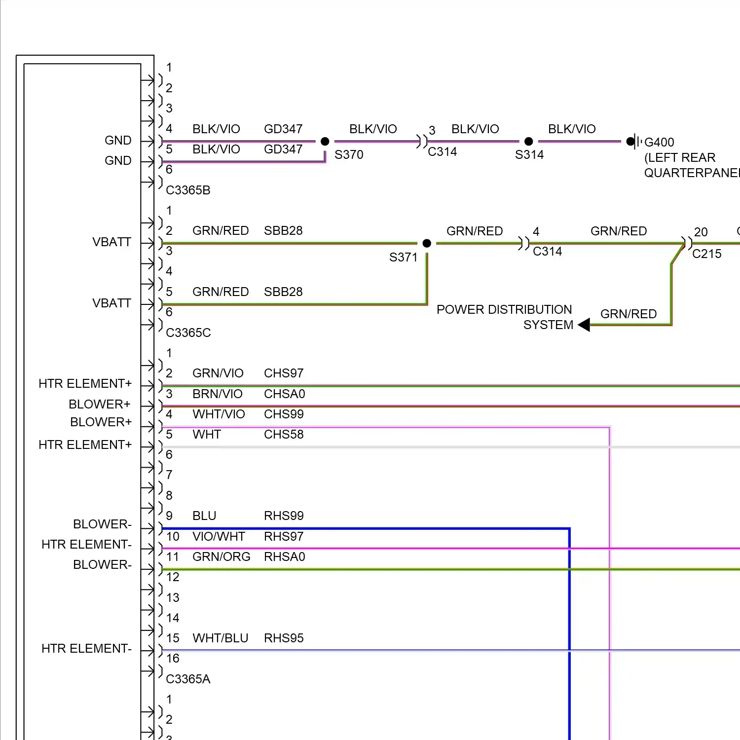 demo - Rear climate control seats circuit (1 of 2) Rear climate control seats circuit (1 of 2)