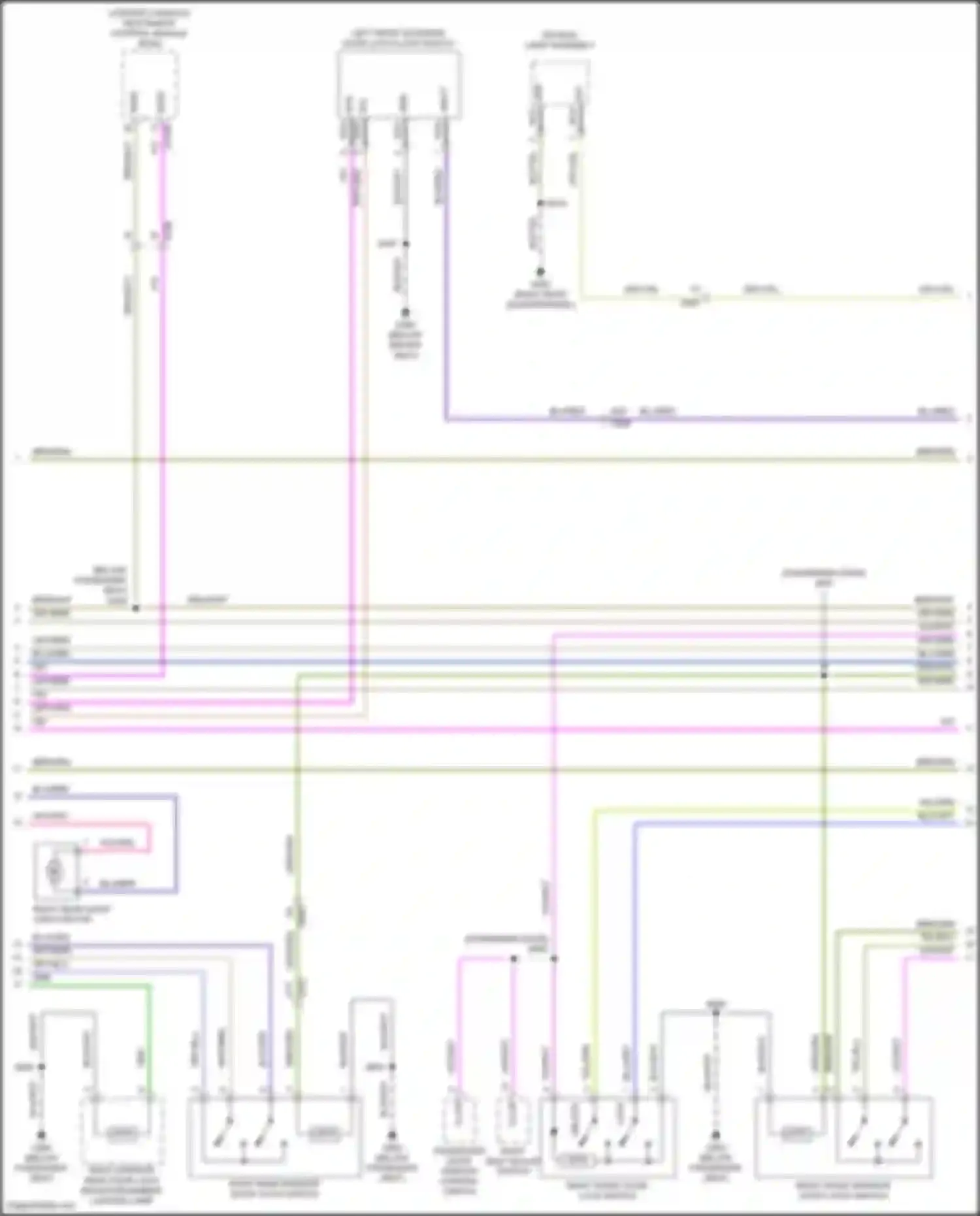 Wiring diagram passenger door window control switch for Lincoln Continental X (2016-2024) (1 of 3)