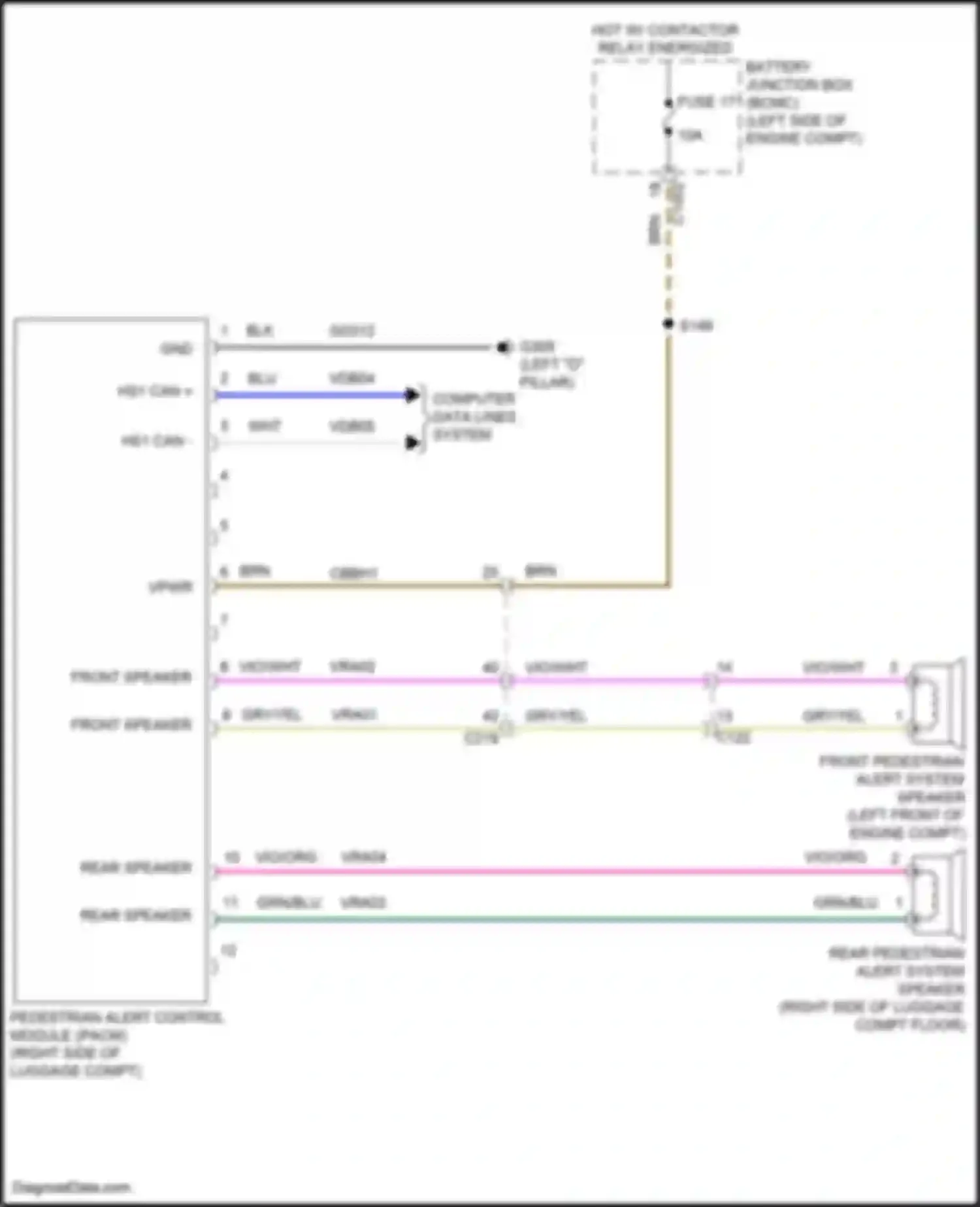 Corsair Lincoln I (2019-2024): Pedestrian alert circuit