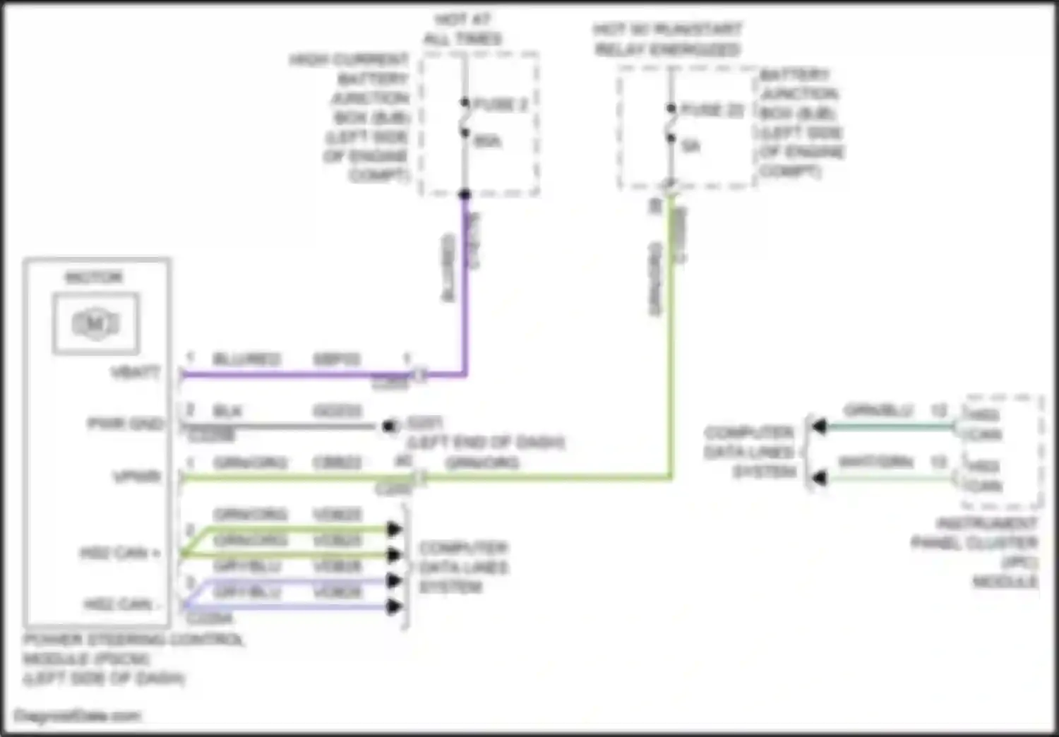 Corsair Lincoln I (2019-2024): Electronic power steering circuit