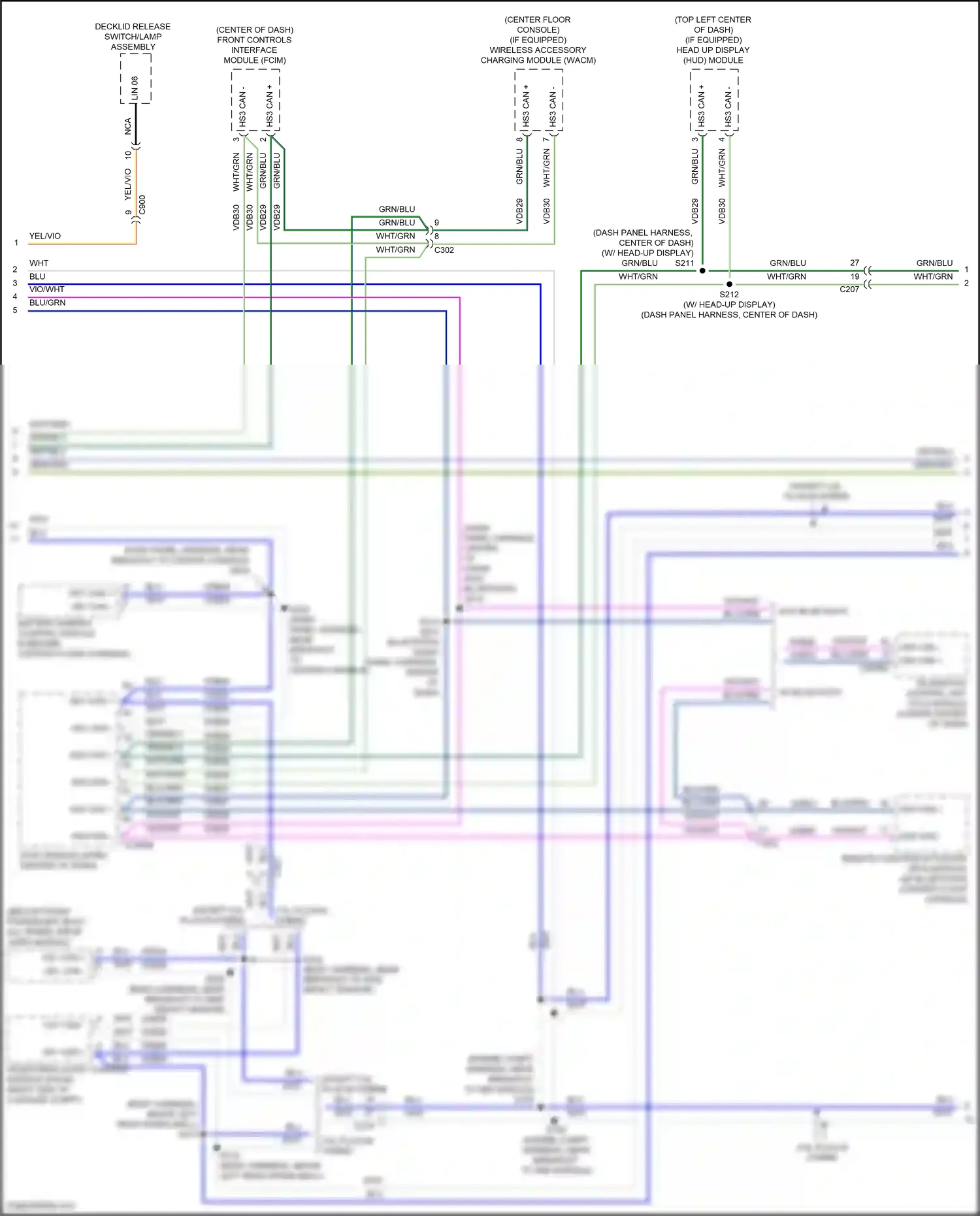 Lincoln Corsair I (2019-2024) remote function actuator (rfa) module wiring diagram  (1 of 2)