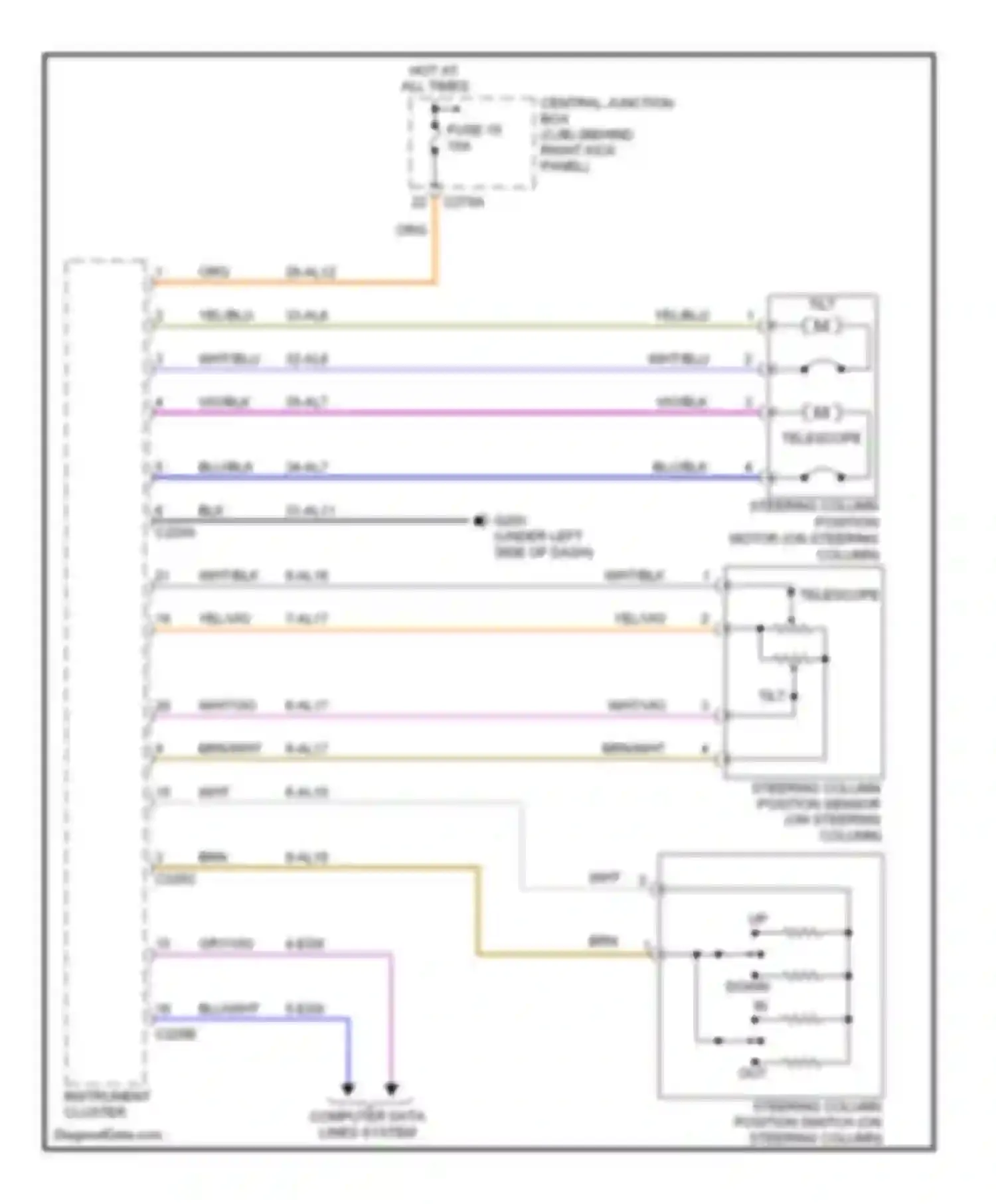 LS Lincoln I facelift (2003-2006): Steering column memory circuit