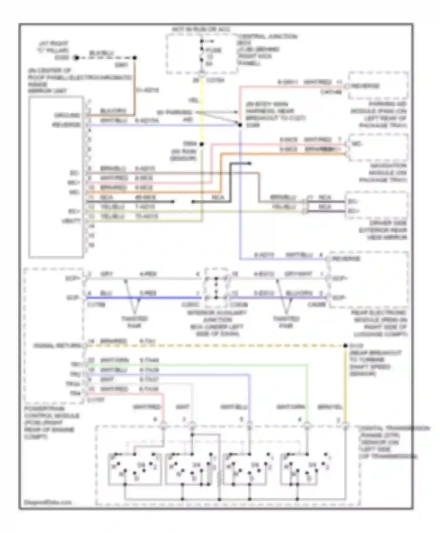 LS Lincoln I facelift (2003-2006): Electronic day/night mirror circuit, with navigation