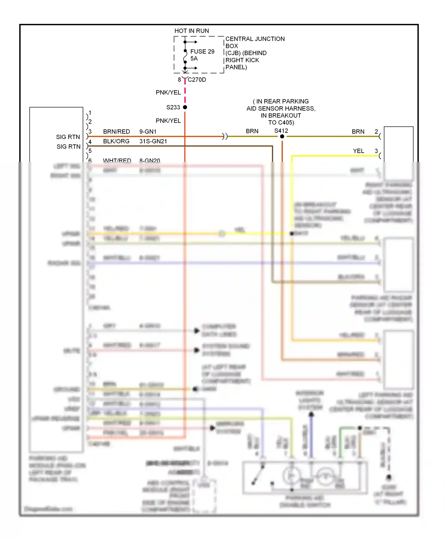 Lincoln LS I facelift (2003-2006) computer data lines system sound systems wiring diagram  (1 of 1)