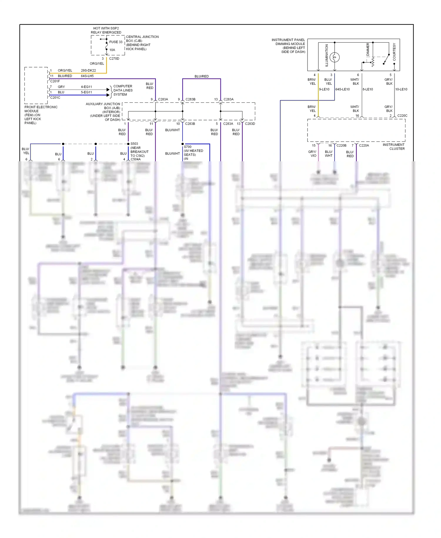 Lincoln LS I facelift (2003-2006) computer data lines system wiring diagram  (14 of 27)