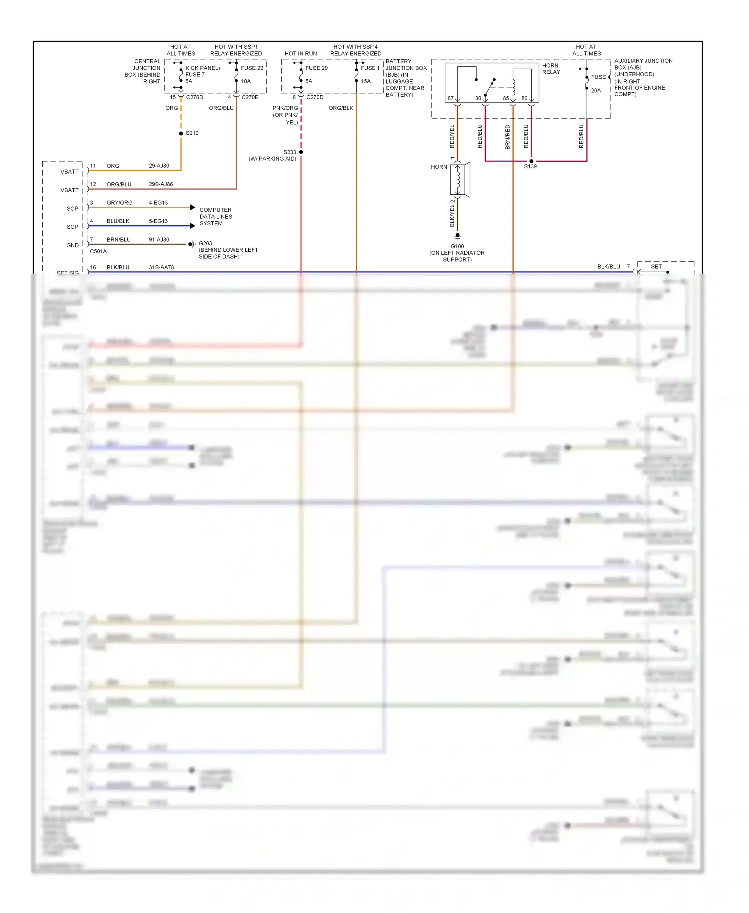 Lincoln LS I facelift (2003-2006) computer data lines system wiring diagram  (8 of 27)