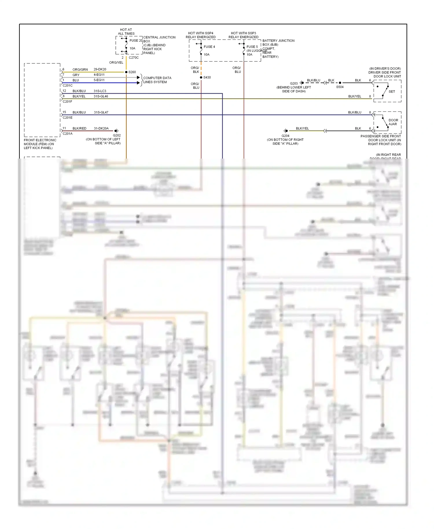 Lincoln LS I facelift (2003-2006) computer data lines system wiring diagram  (12 of 27)