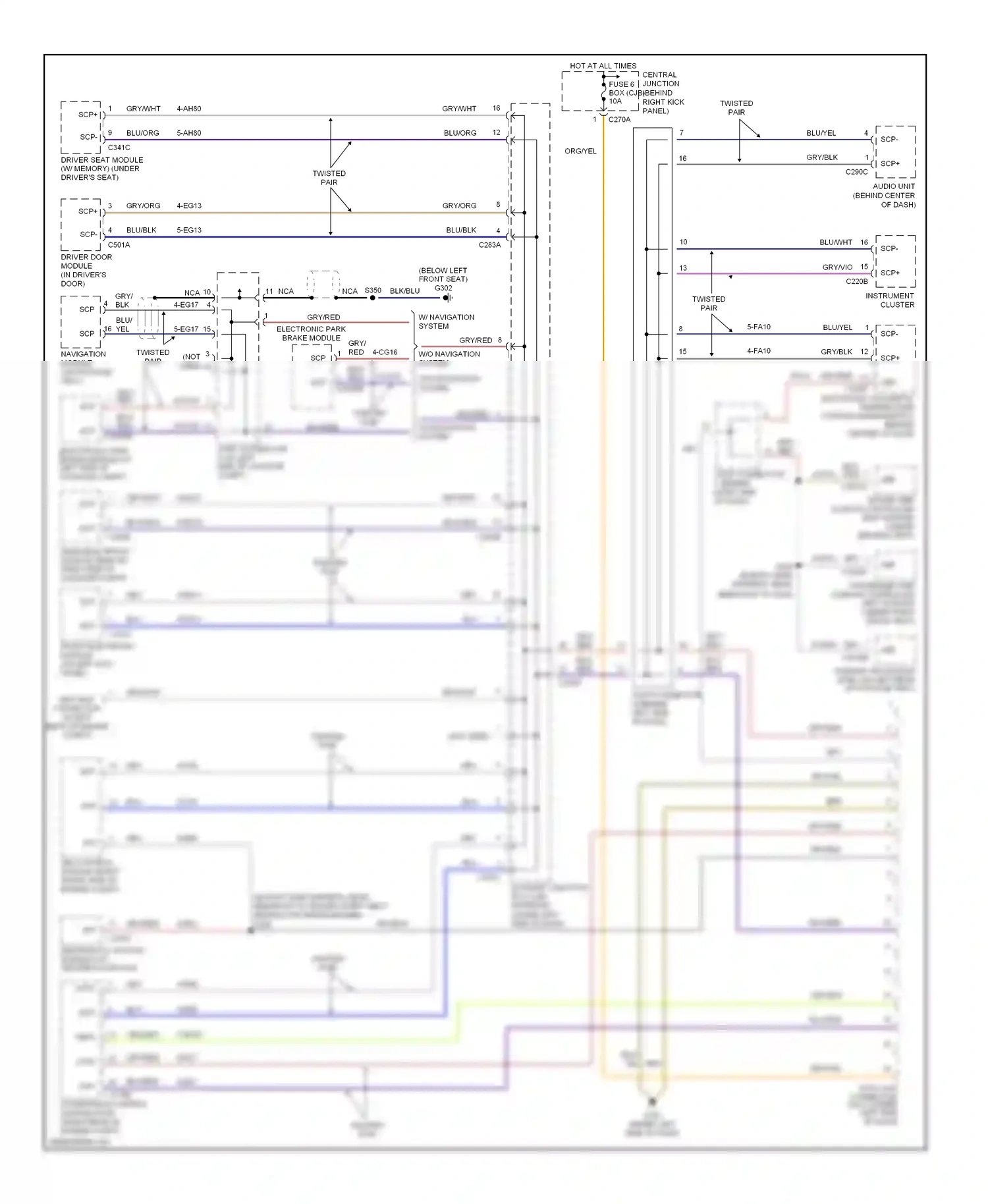 Lincoln LS I facelift (2003-2006) electronic automatic temperature control module(eatc) (behind center of dash) wiring diagram  (1 of 1)