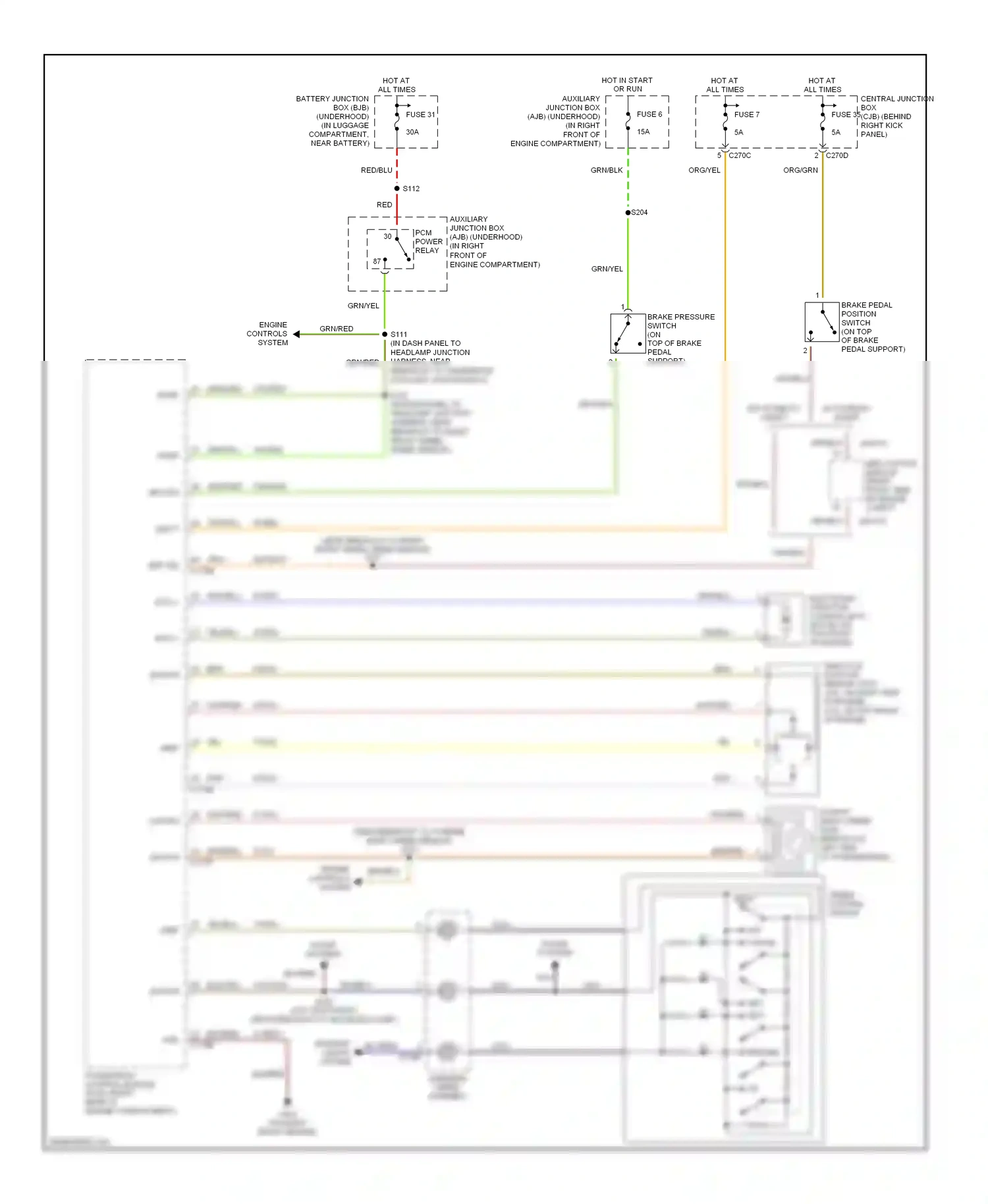 Lincoln LS I facelift (2003-2006) engine controls system wiring diagram  (3 of 3)