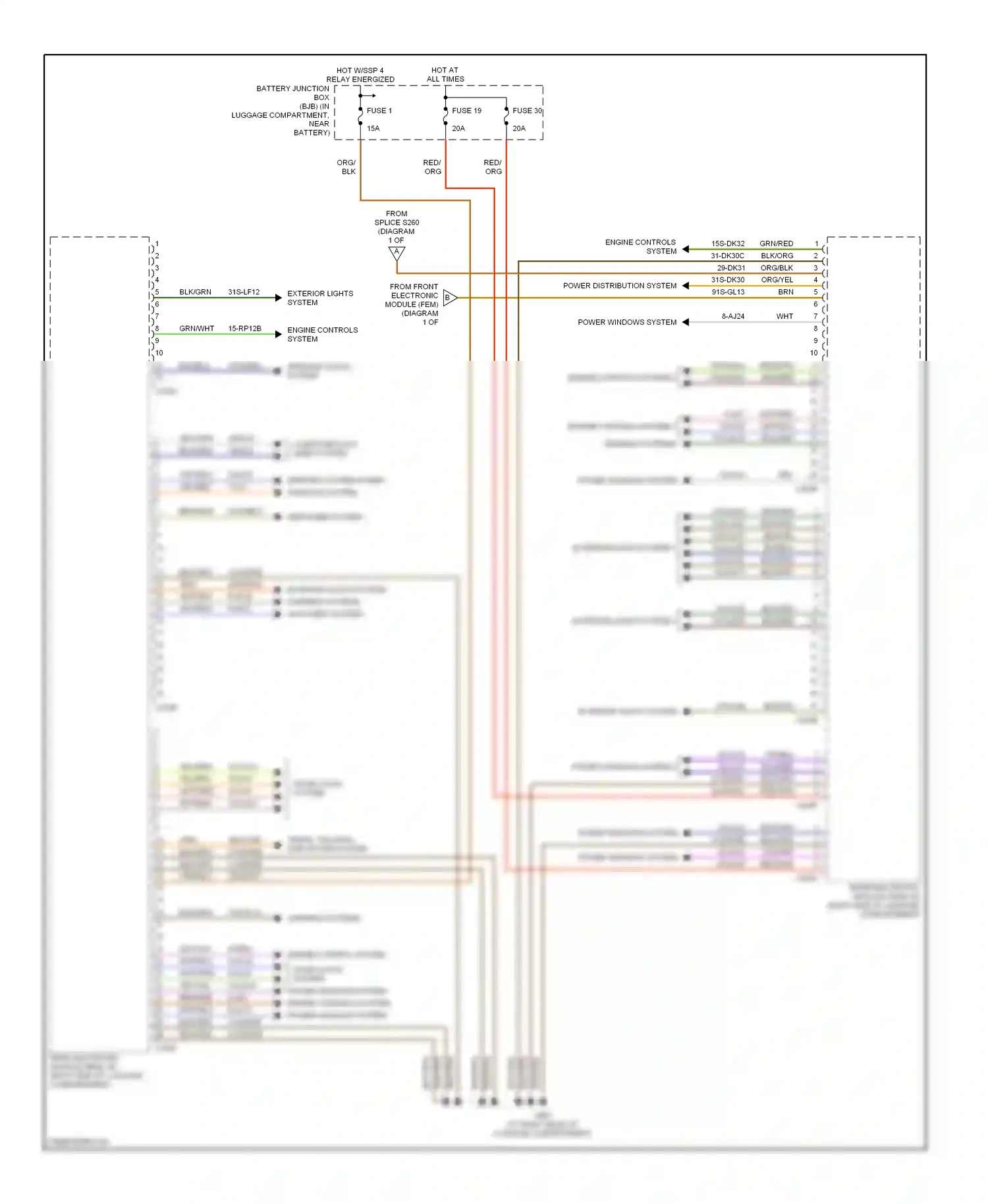 Lincoln LS I facelift (2003-2006) engine controls system wiring diagram  (2 of 3)