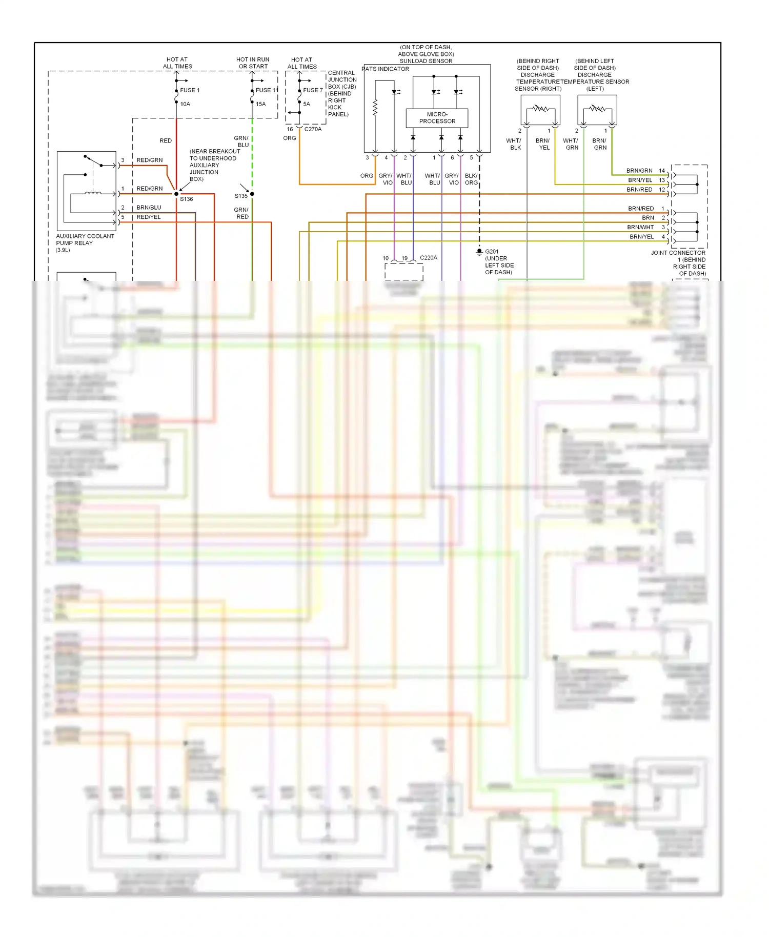 Lincoln LS I facelift (2003-2006) micro- processor wiring diagram  (1 of 2)