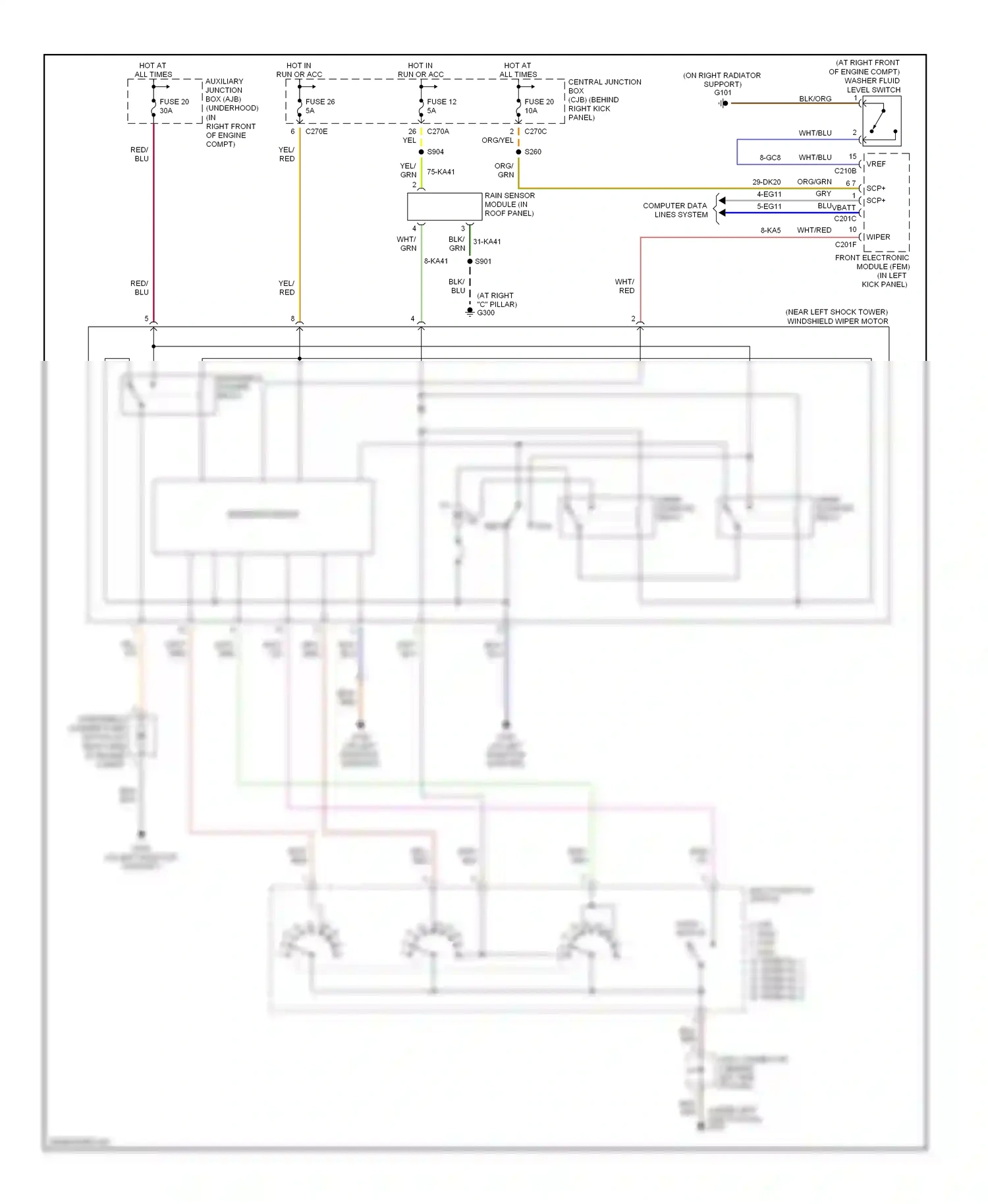 Lincoln LS I facelift (2003-2006) multi- function switch wiring diagram  (3 of 3)