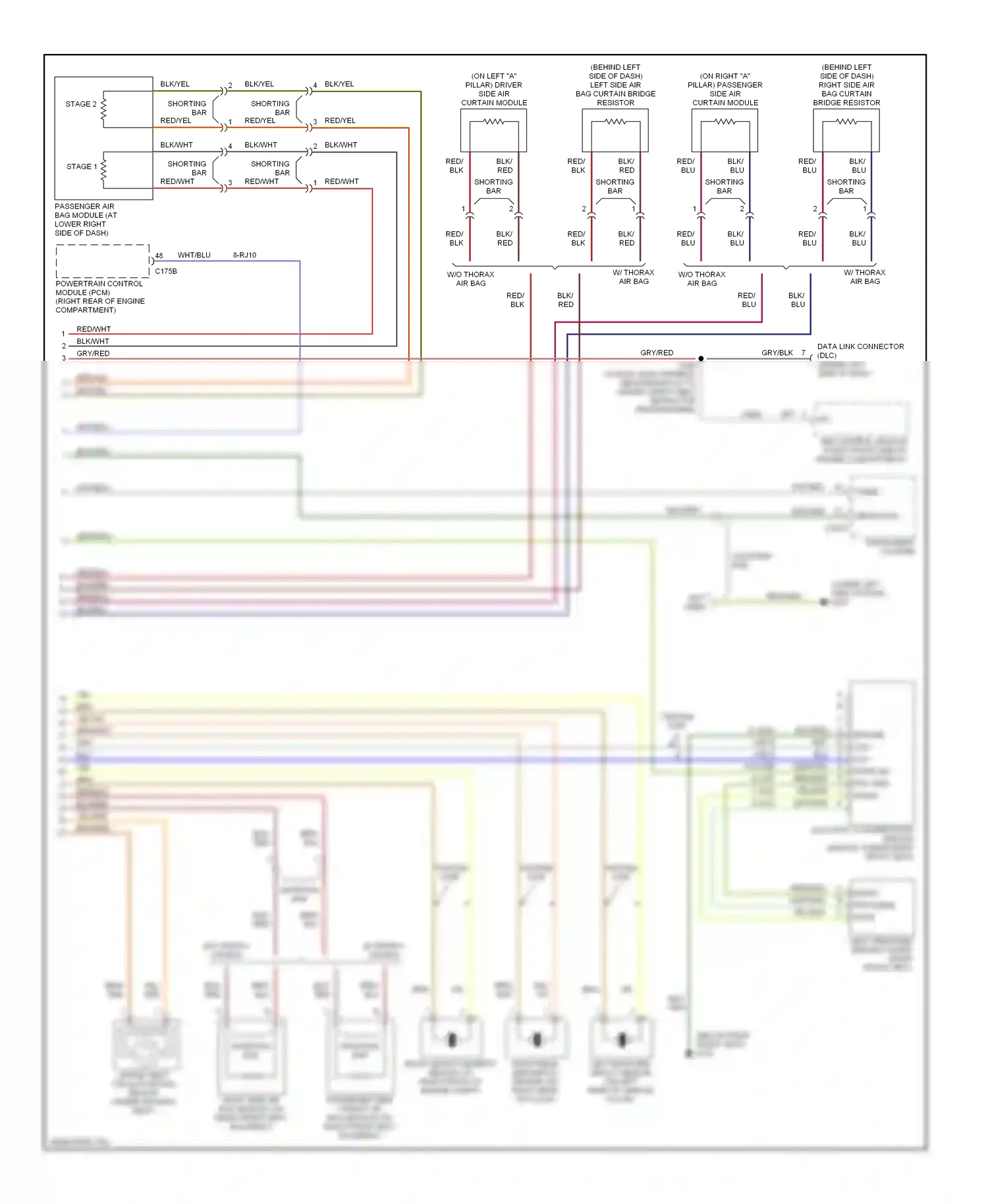 Lincoln LS I facelift (2003-2006) occupant classification sensor module (under right front seat) wiring diagram  (1 of 1)
