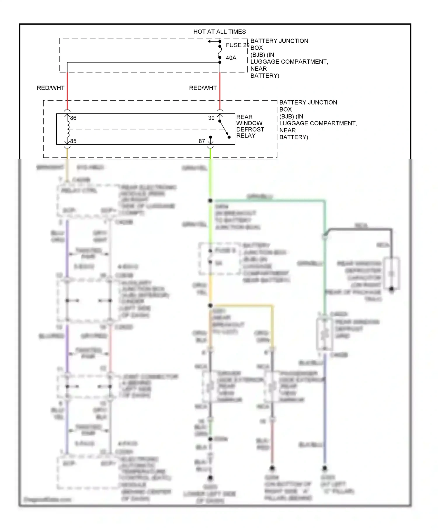 Lincoln LS I facelift (2003-2006) relay ctrl wiring diagram  (1 of 1)