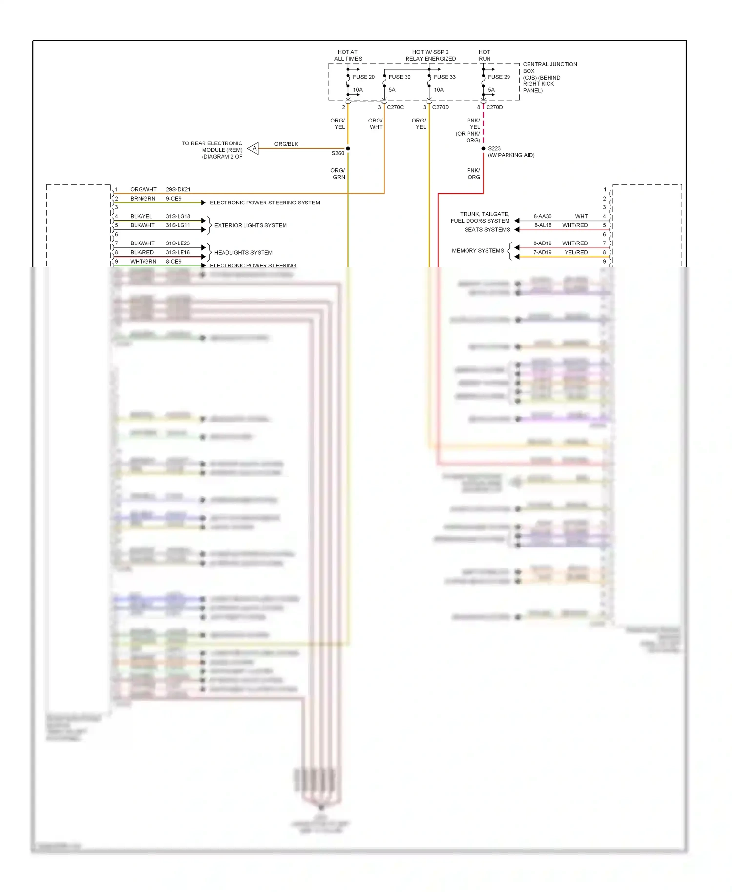 Lincoln LS I facelift (2003-2006) shift interlock system seats system wiring diagram  (1 of 1)