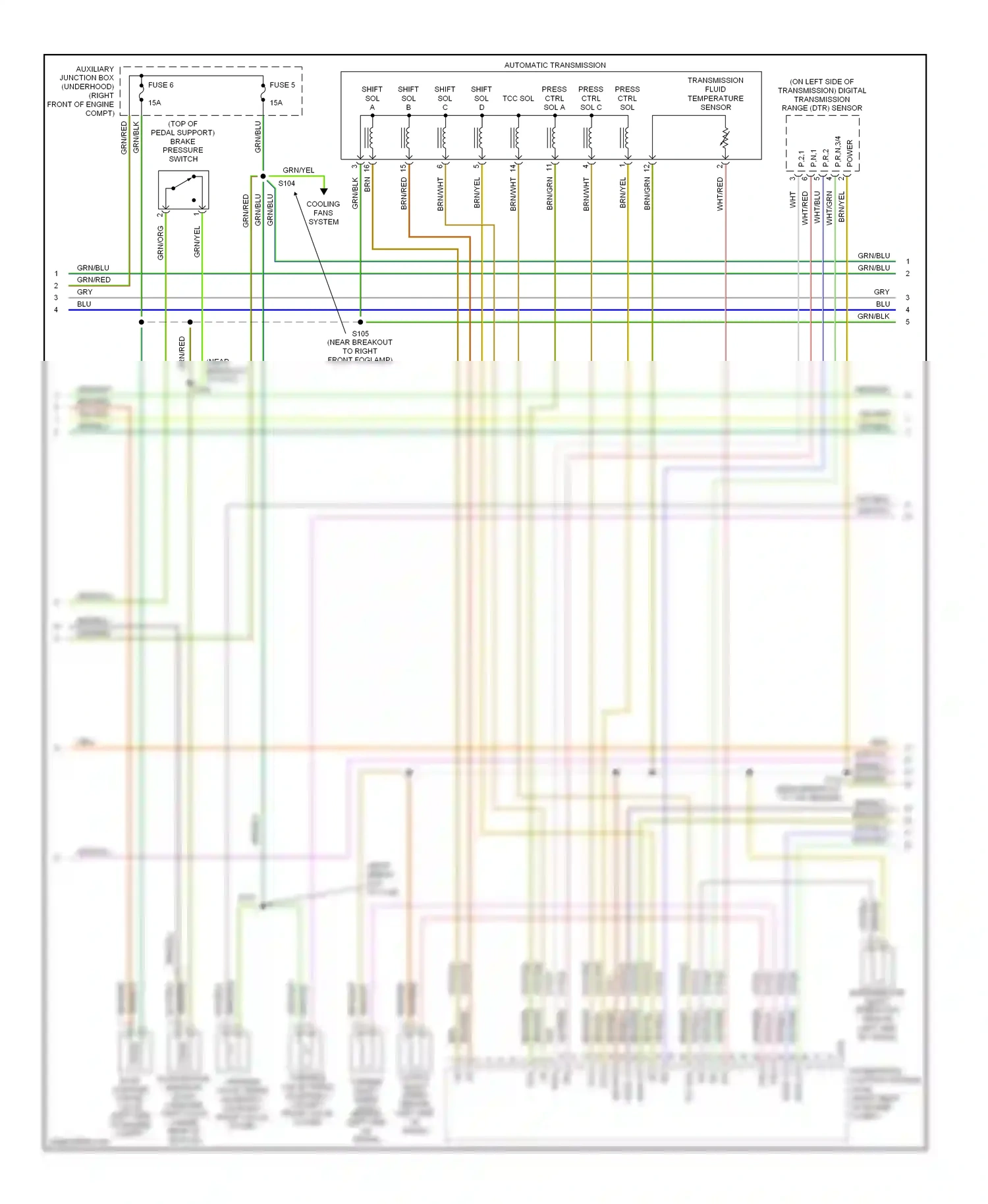 Lincoln LS I facelift (2003-2006) shift sol wiring diagram  (1 of 1)