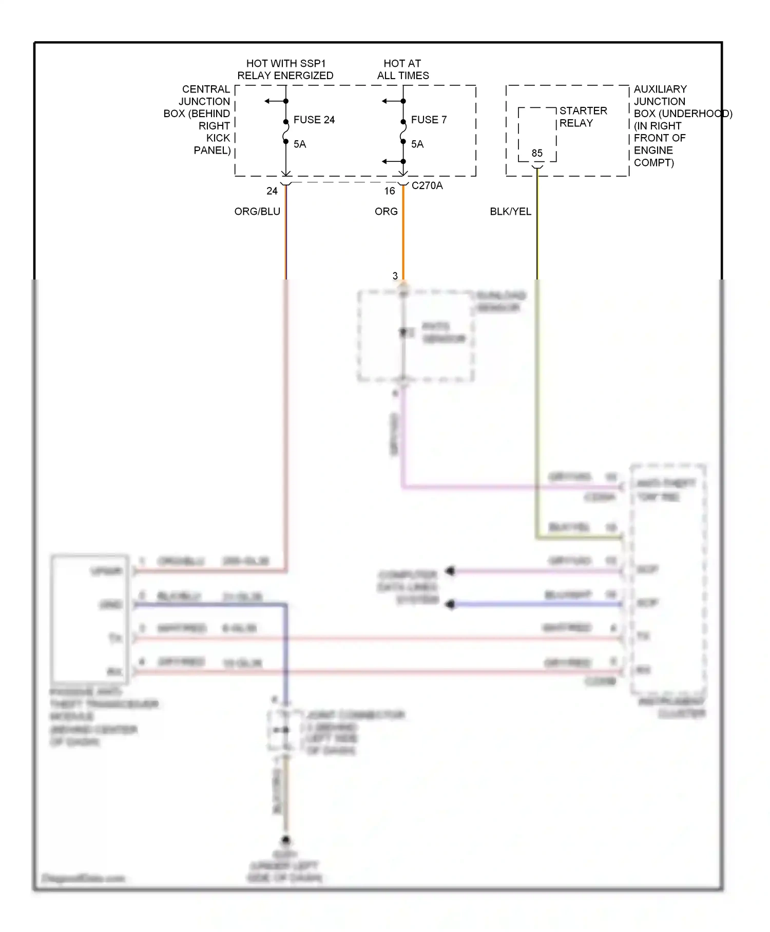 Lincoln LS I facelift (2003-2006) sunload sensor wiring diagram  (1 of 1)