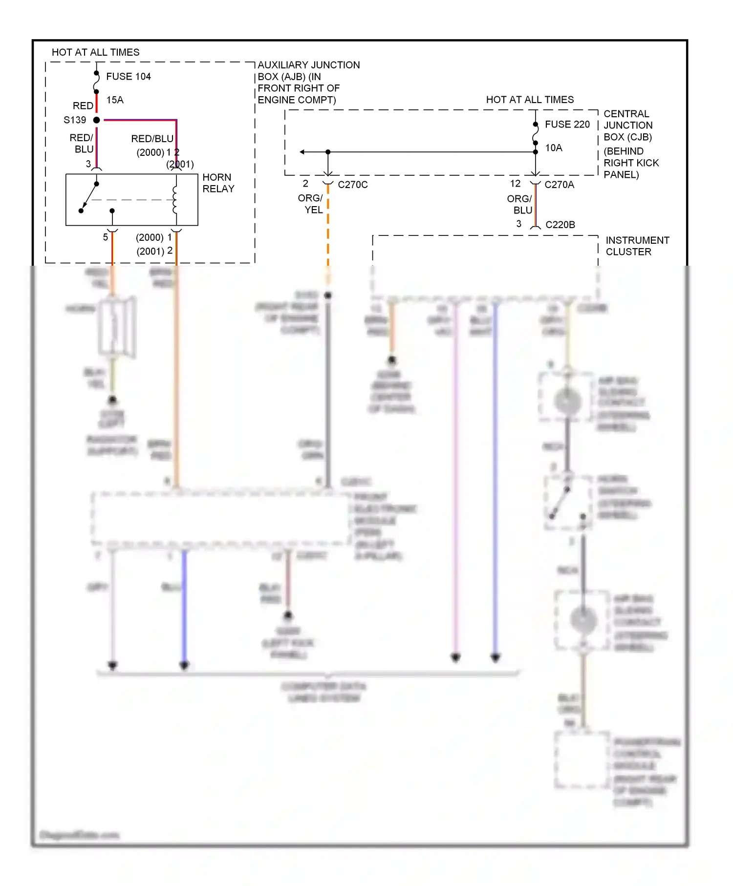 Lincoln LS I (1999-2002) computer data lines system wiring diagram  (6 of 8)