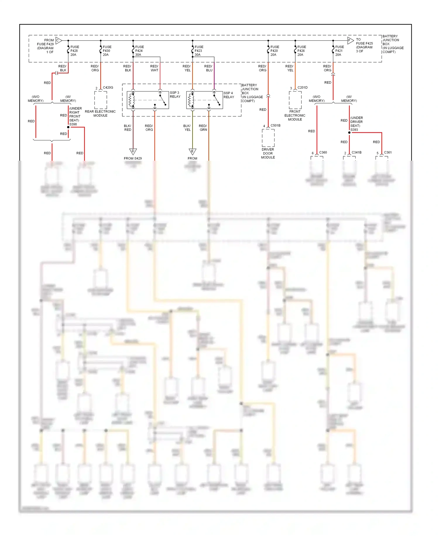 Lincoln LS I (1999-2002) front electronic module wiring diagram  (3 of 5)