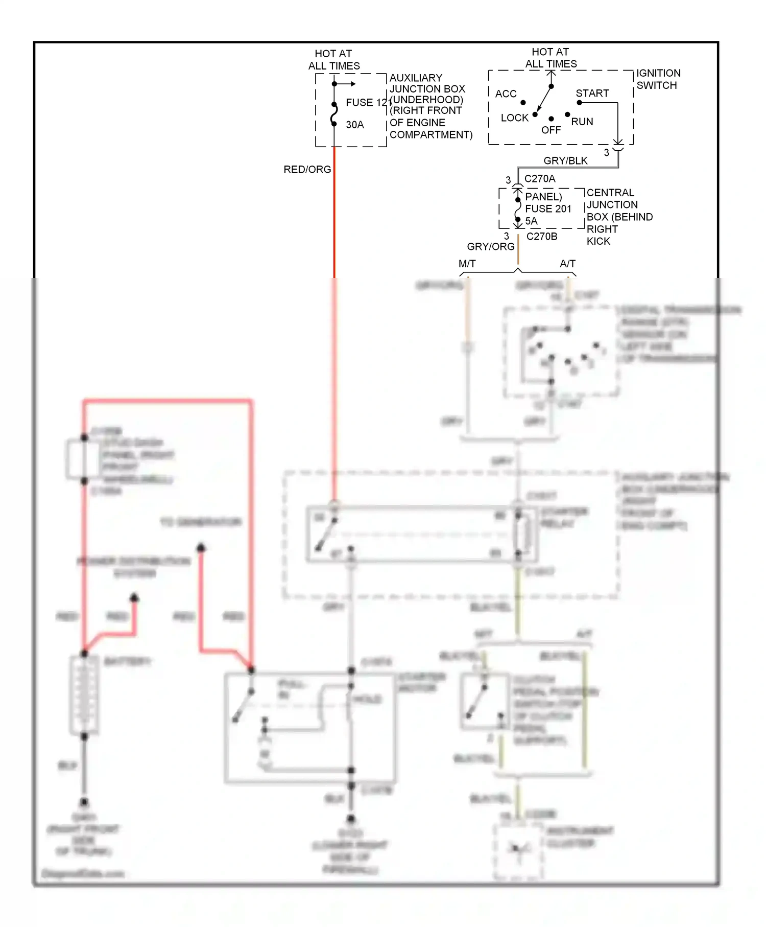 Lincoln LS I (1999-2002) ignition switch wiring diagram  (3 of 4)