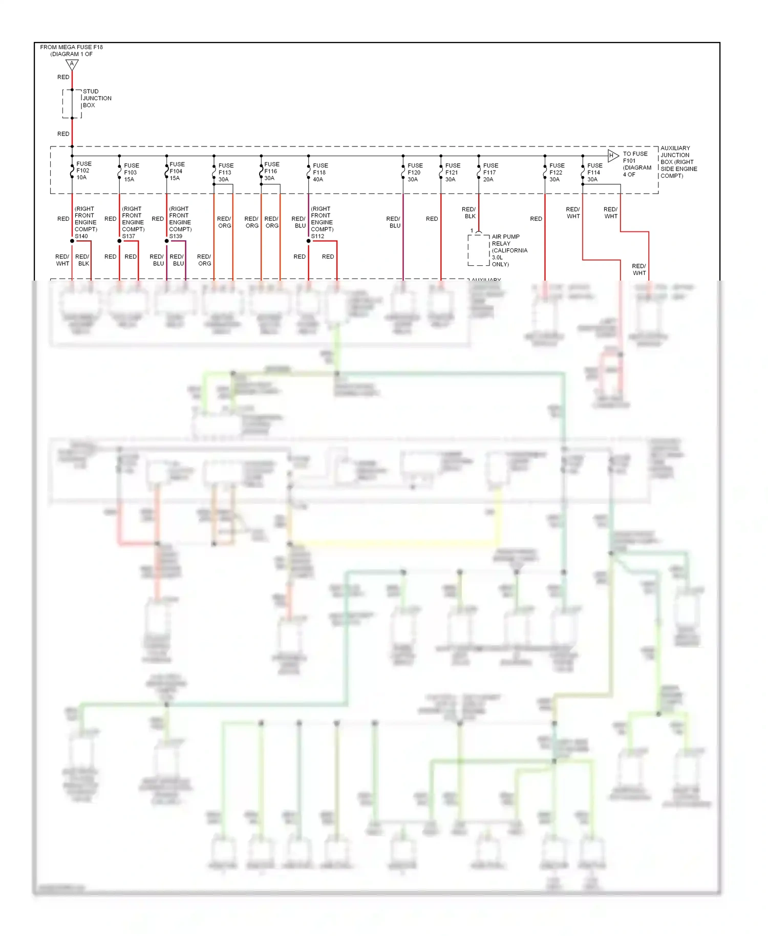 Lincoln LS I (1999-2002) (left rear engine compt) wiring diagram  (1 of 1)