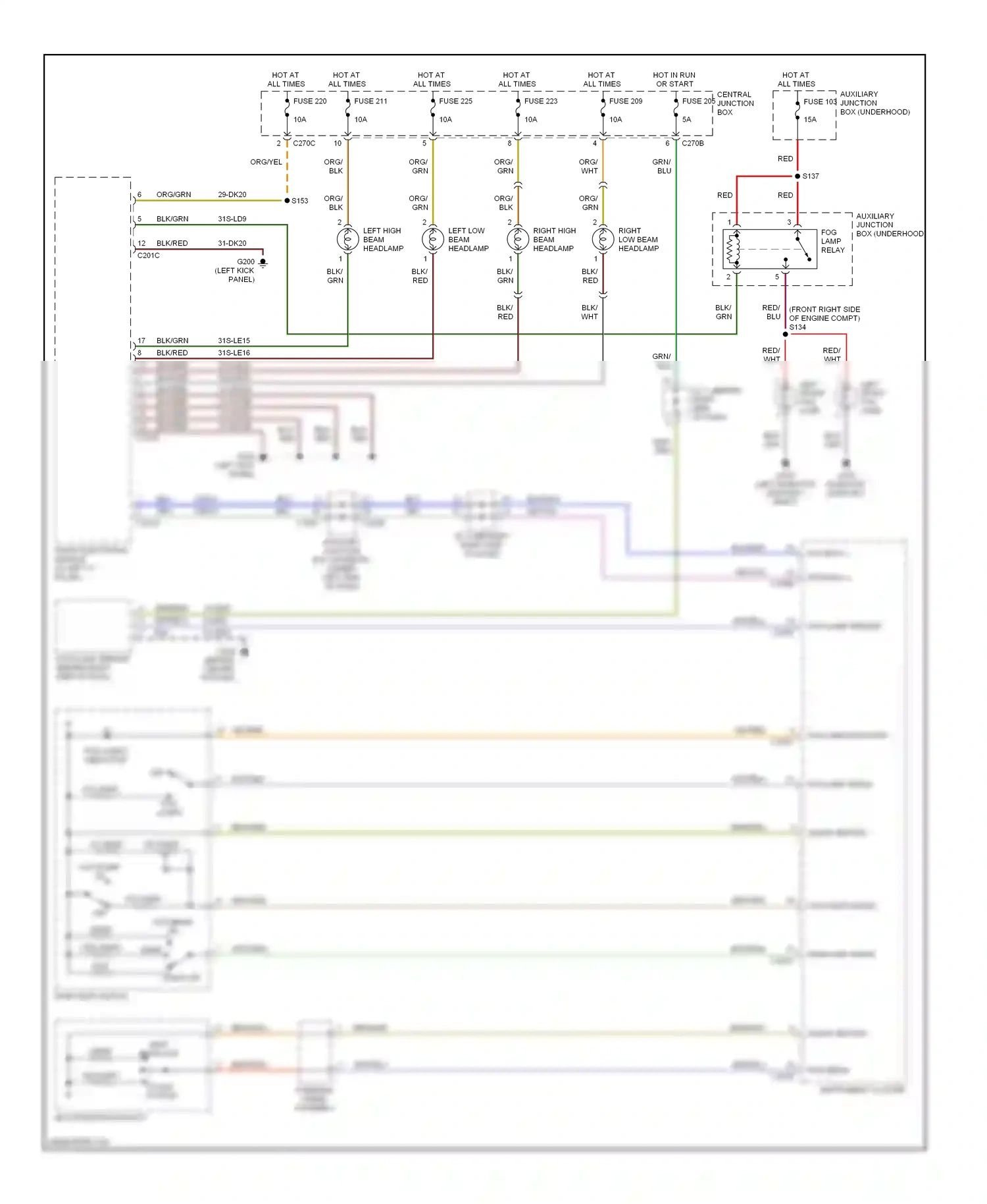 Lincoln LS I (1999-2002) multifunction switch wiring diagram  (1 of 2)