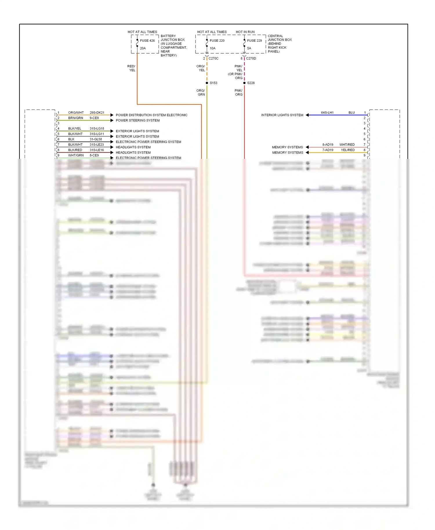 Lincoln LS I (1999-2002) power windows system memory systems wiring diagram  (1 of 1)
