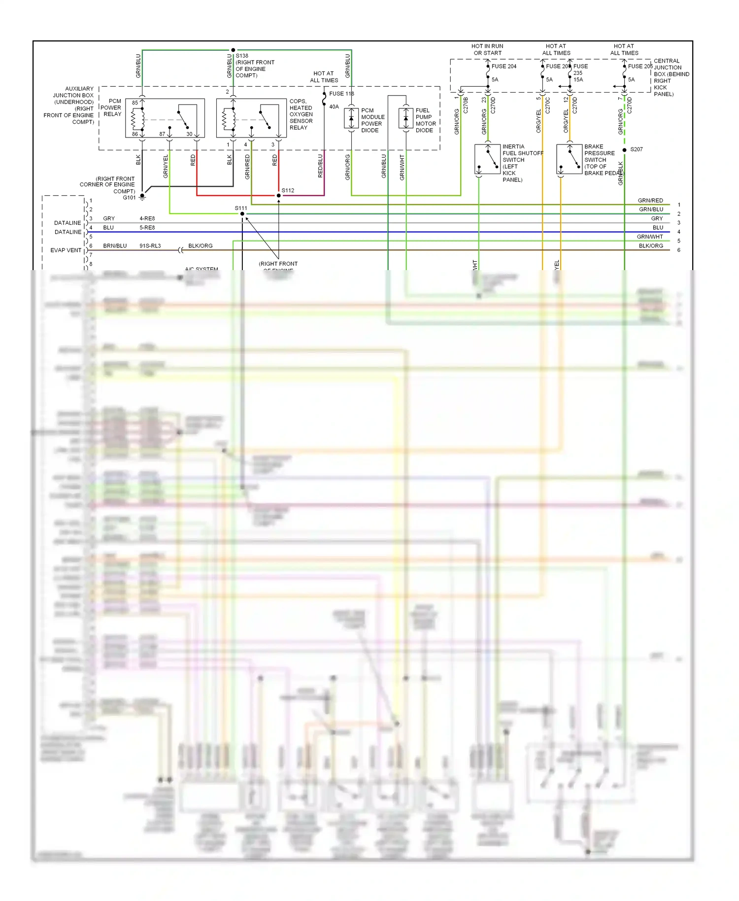 Lincoln LS I (1999-2002) return wiring diagram  (1 of 2)