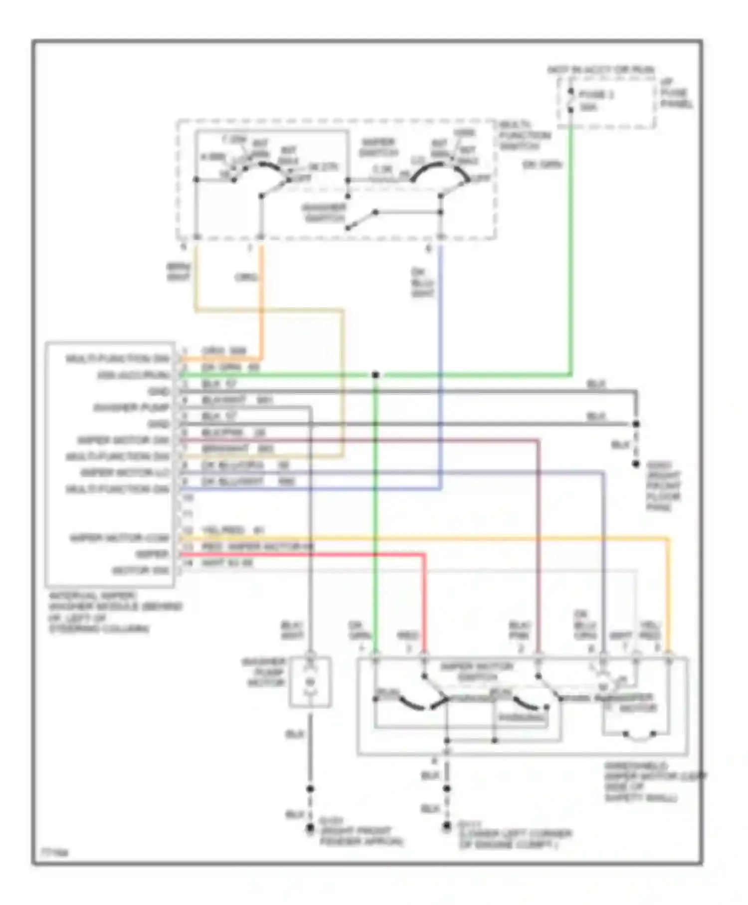 Mark Lincoln I (1992-1998): Wiper/washer circuit