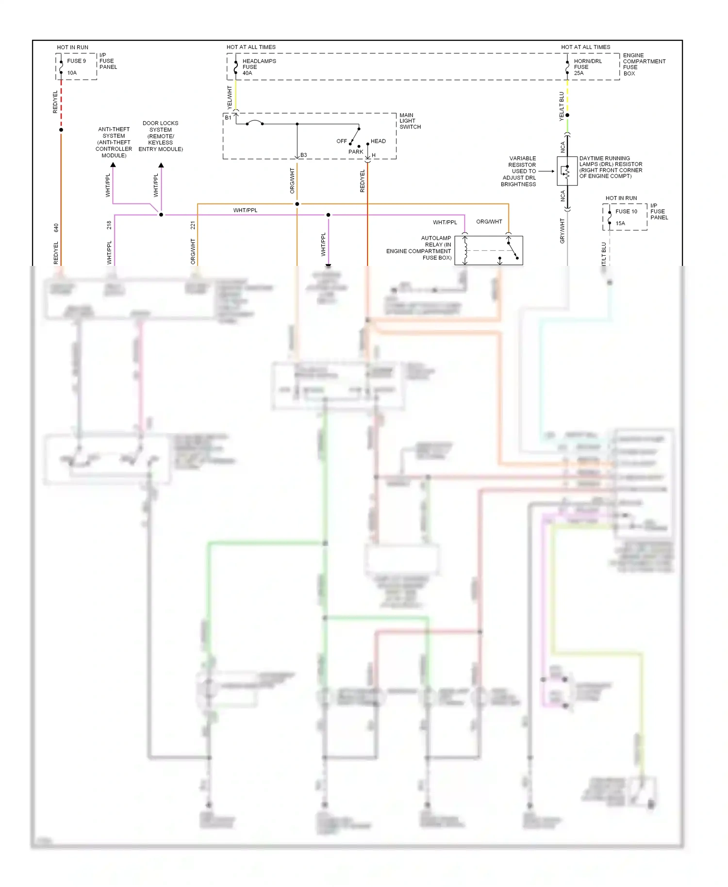 Lincoln Mark I (1992-1998) delayed exit input wiring diagram  (1 of 2)