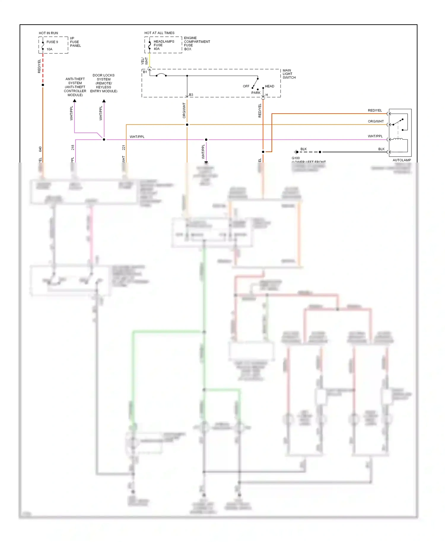 Lincoln Mark I (1992-1998) delayed exit input wiring diagram  (2 of 2)