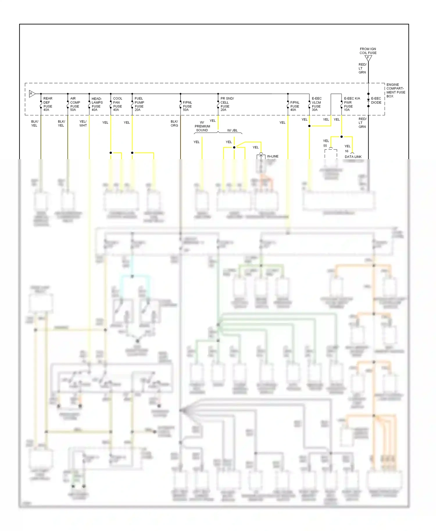 Lincoln Mark I (1992-1998) e-eec diode e-eec k/a pwr wiring diagram  (1 of 1)