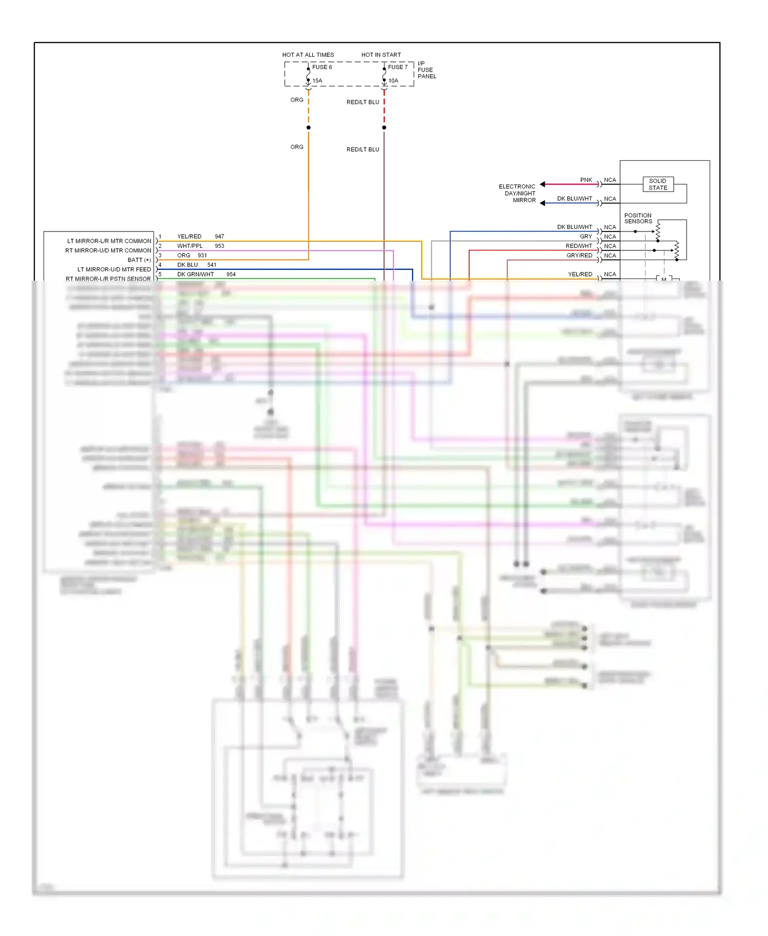 Lincoln Mark I (1992-1998) left seat memory module wiring diagram  (3 of 5)