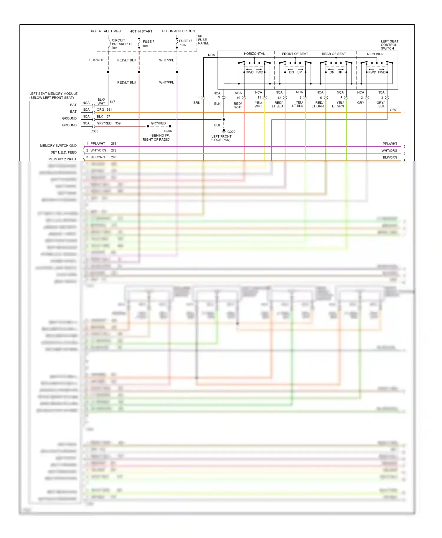 Lincoln Mark I (1992-1998) memory 1 input wiring diagram  (1 of 1)