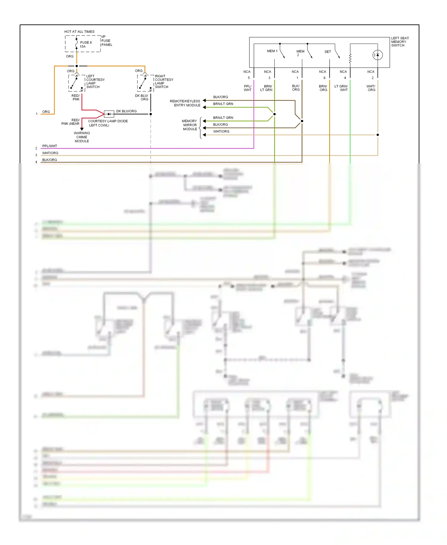 Lincoln Mark I (1992-1998) memory mirror module wiring diagram  (2 of 4)