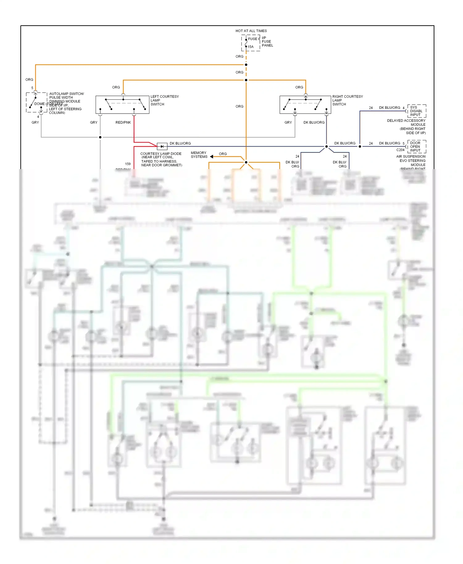 Lincoln Mark I (1992-1998) memory systems wiring diagram  (1 of 1)