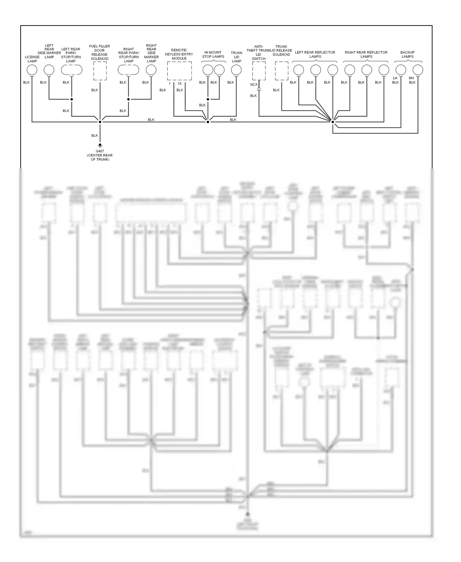 Lincoln Mark I (1992-1998) one touch down window module wiring diagram  (1 of 1)